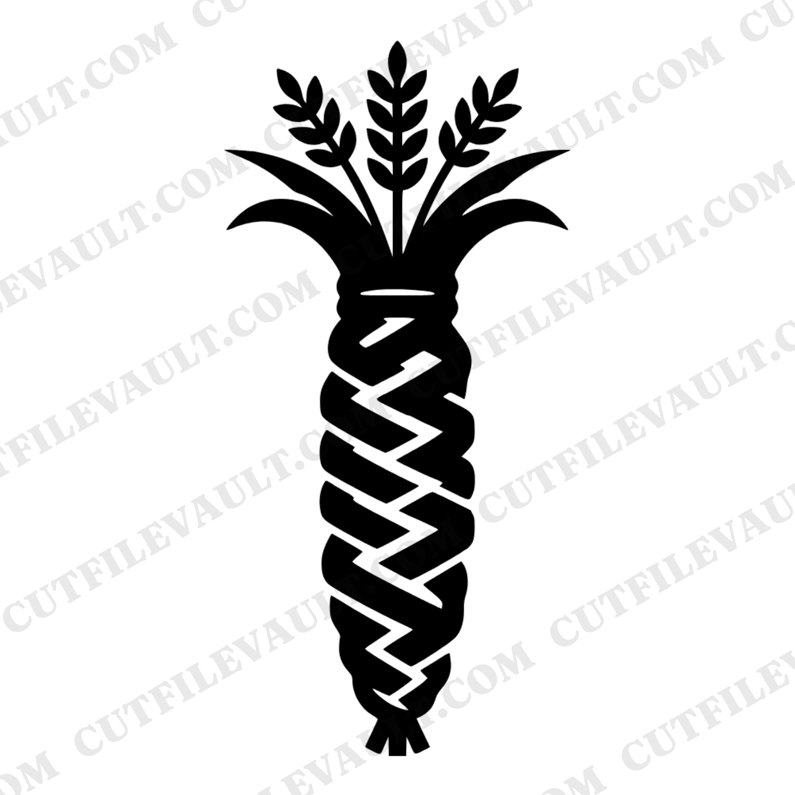 Spiral Corn Dolly SVG PNG, Wheat Crown Talisman Cut File, Autumn Equinox Folk Art Harvest Design — view 1