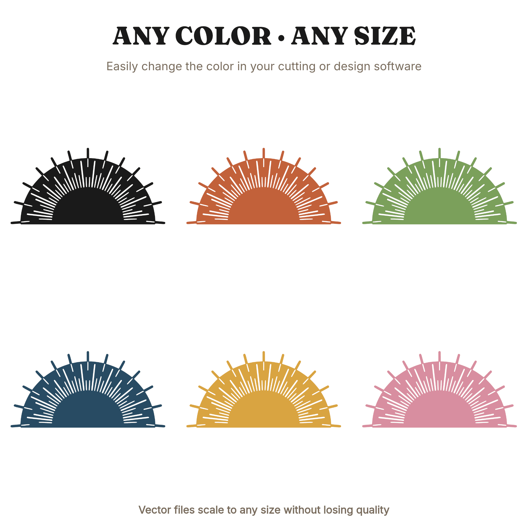 Retro Sunburst Protractor SVG PNG, Back to School Boho 70s Design, Groovy Vintage Craft Cut File — view 2