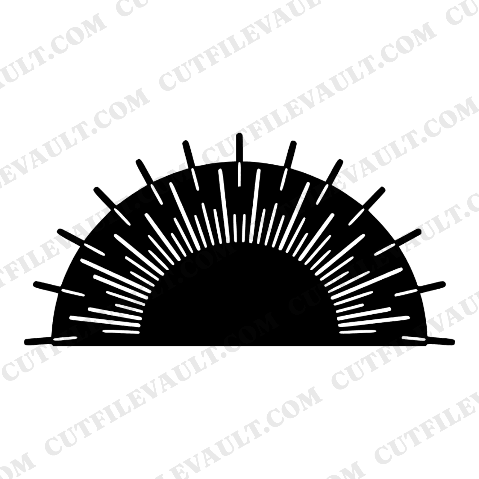 Retro Sunburst Protractor SVG PNG, Back to School Boho 70s Design, Groovy Vintage Craft Cut File — view 1
