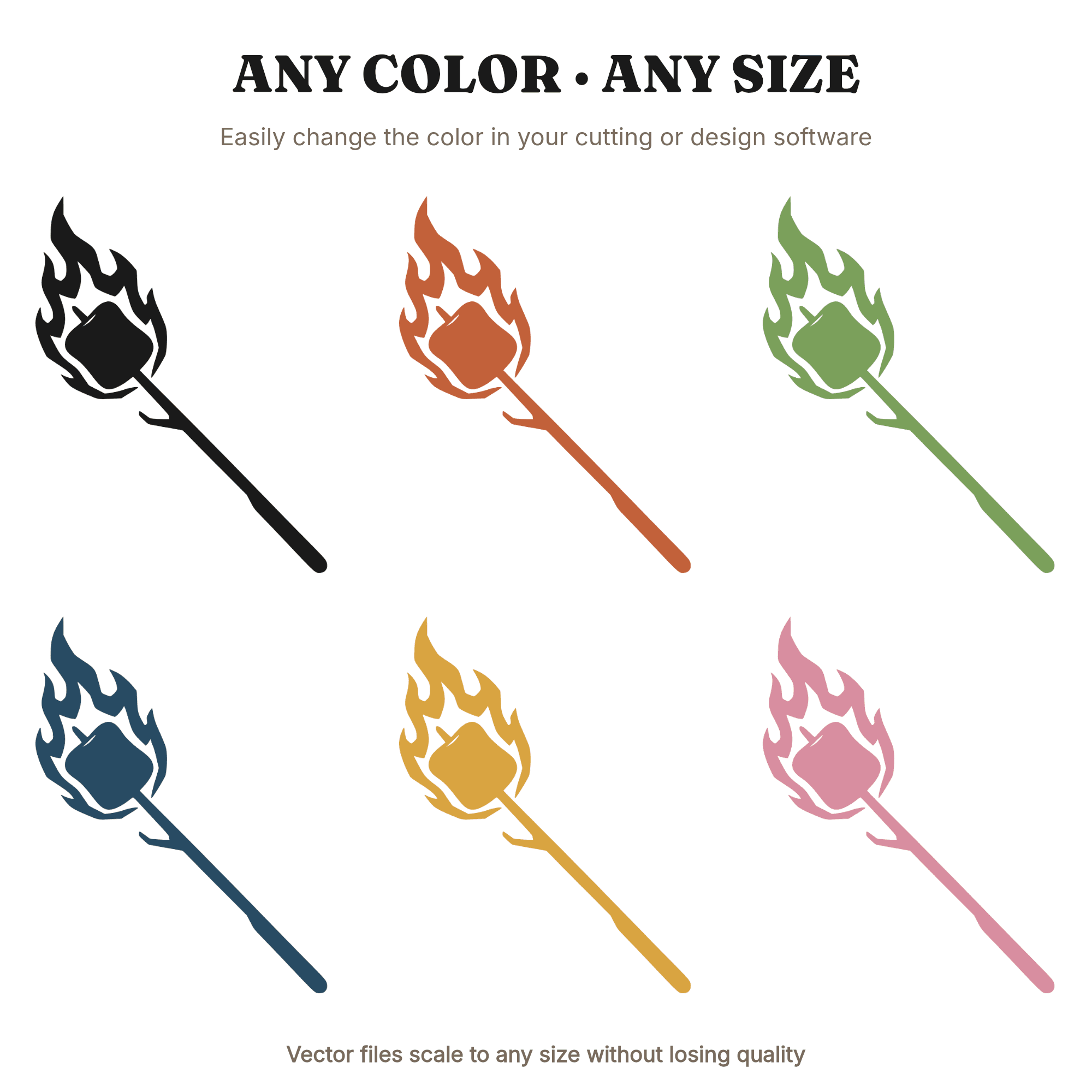 Marshmallow Roasting Stick SVG PNG, Campfire S'mores Cut File, National S'mores Day Craft Design — view 2