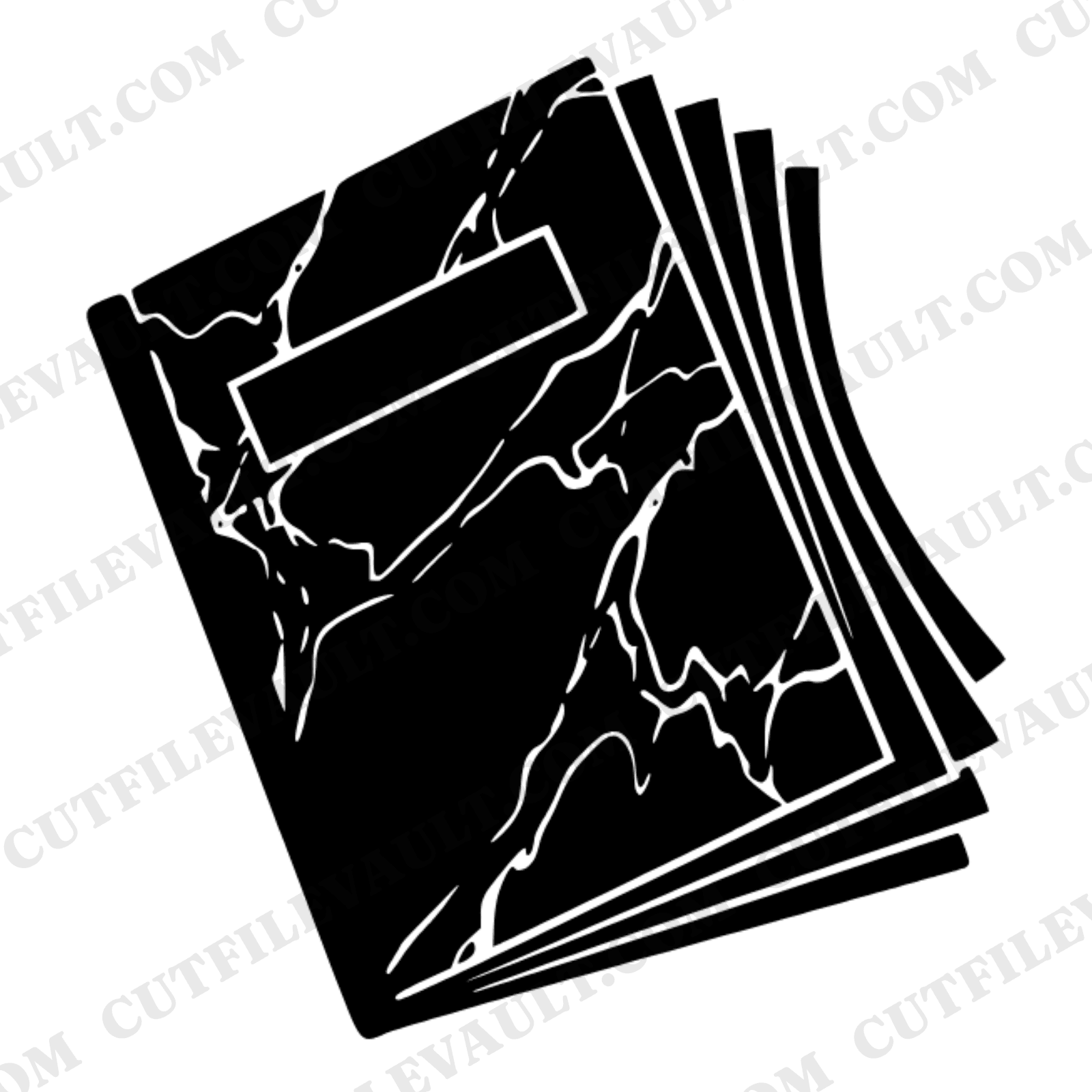 Diagonal Stacked Notebook SVG PNG, Cottagecore Composition Book with Fanning Pages Cut File — view 1