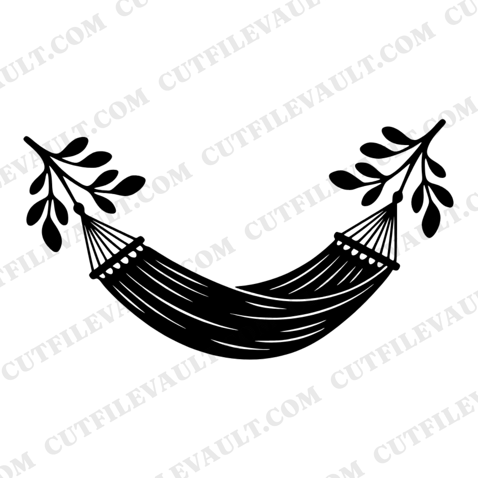 Hammock Botanical SVG PNG, Retro 70s Relaxation Day Cut File, Overhead Hammock Design, Summer Vibes — view 1