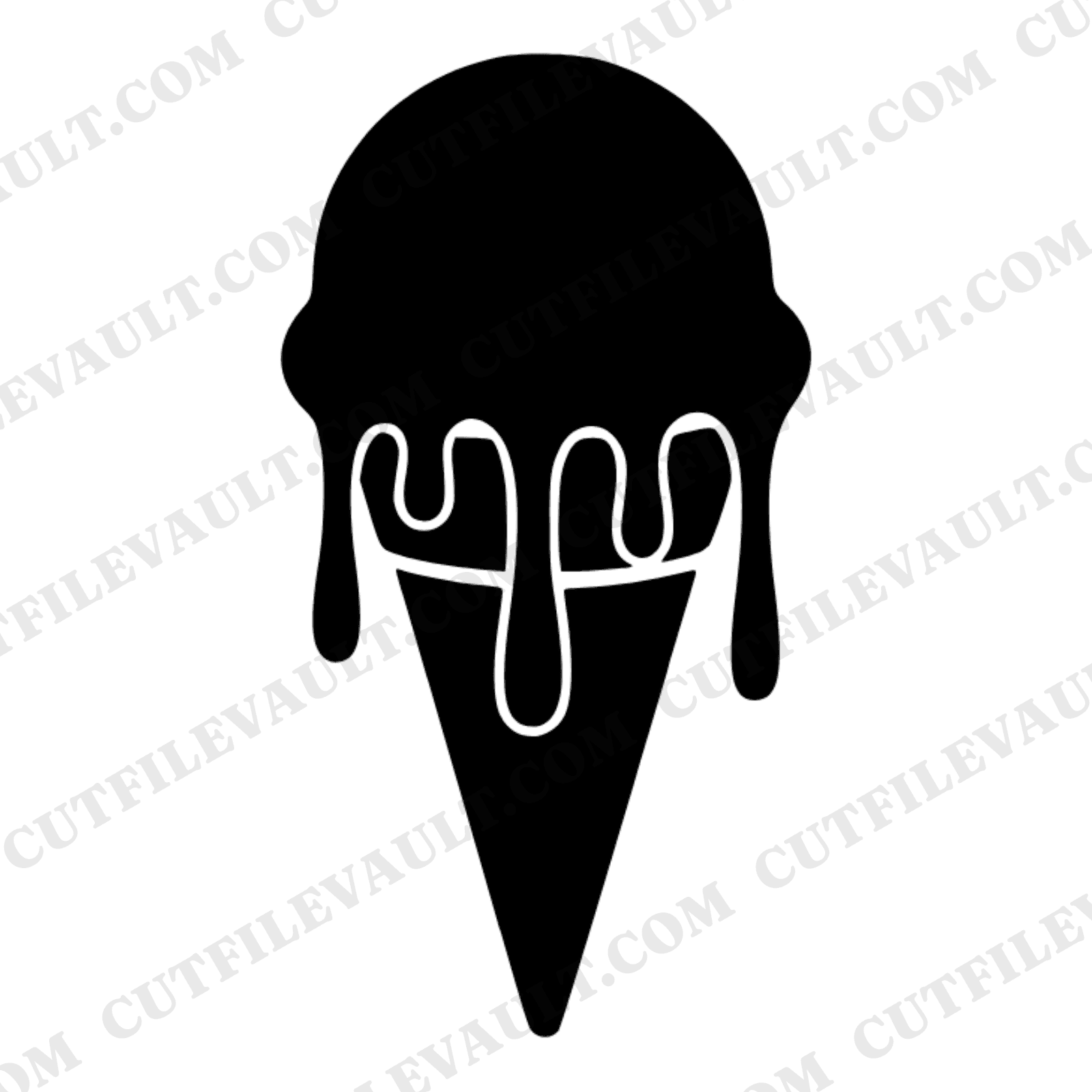 Upside Down Ice Cream Cone SVG PNG Retro 70s Drip Design National Ice Cream Day Cut File — view 1