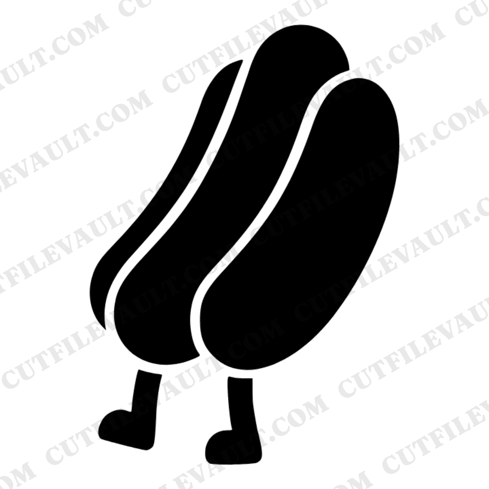 Kawaii Hot Dog SVG PNG, Cute BBQ Hot Dog with Legs, Independence Day 4th of July Cricut Cut File — view 1
