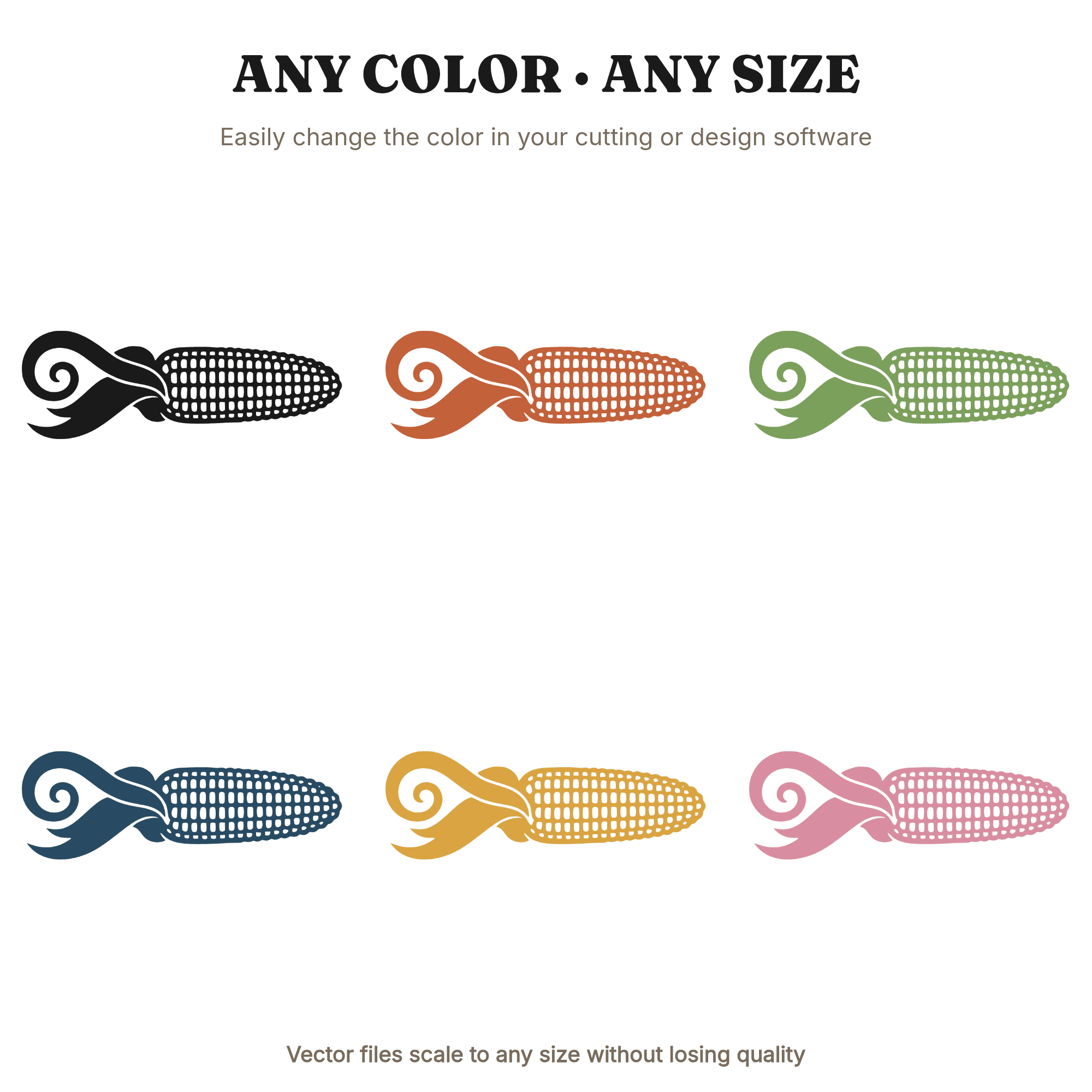 Autumn Corn SVG PNG, Harvest Corn with Spiral Husk Cut File, Fall Boho Organic Clipart Design — view 2