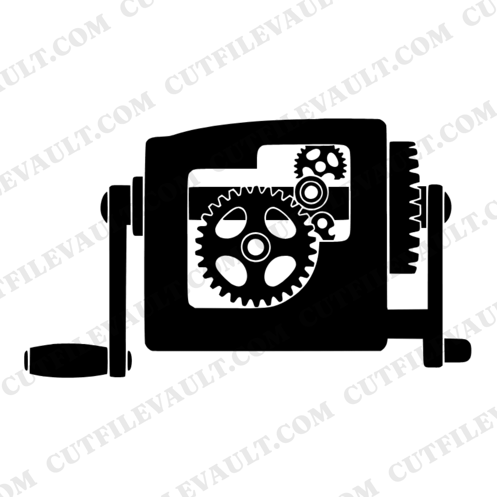 Vintage Steampunk Pencil Sharpener SVG PNG, Retro School Classroom Wall Mount Cut File Design — view 1