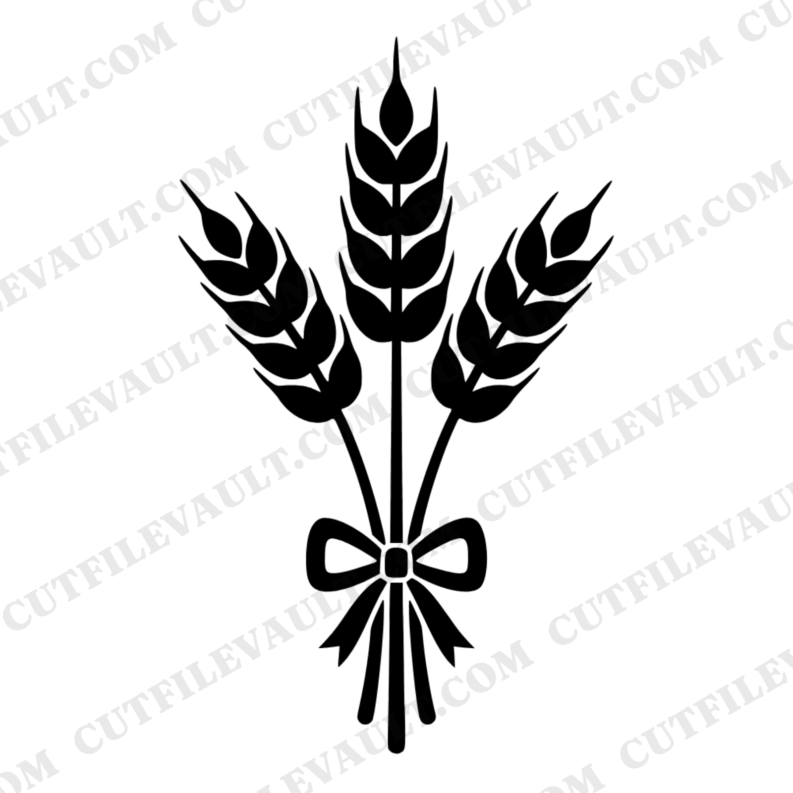 Three Wheat Stalks SVG PNG, Harvest Sheaf Bundle Cut File, Mid-Century Farmhouse Fall Decor Design — view 1