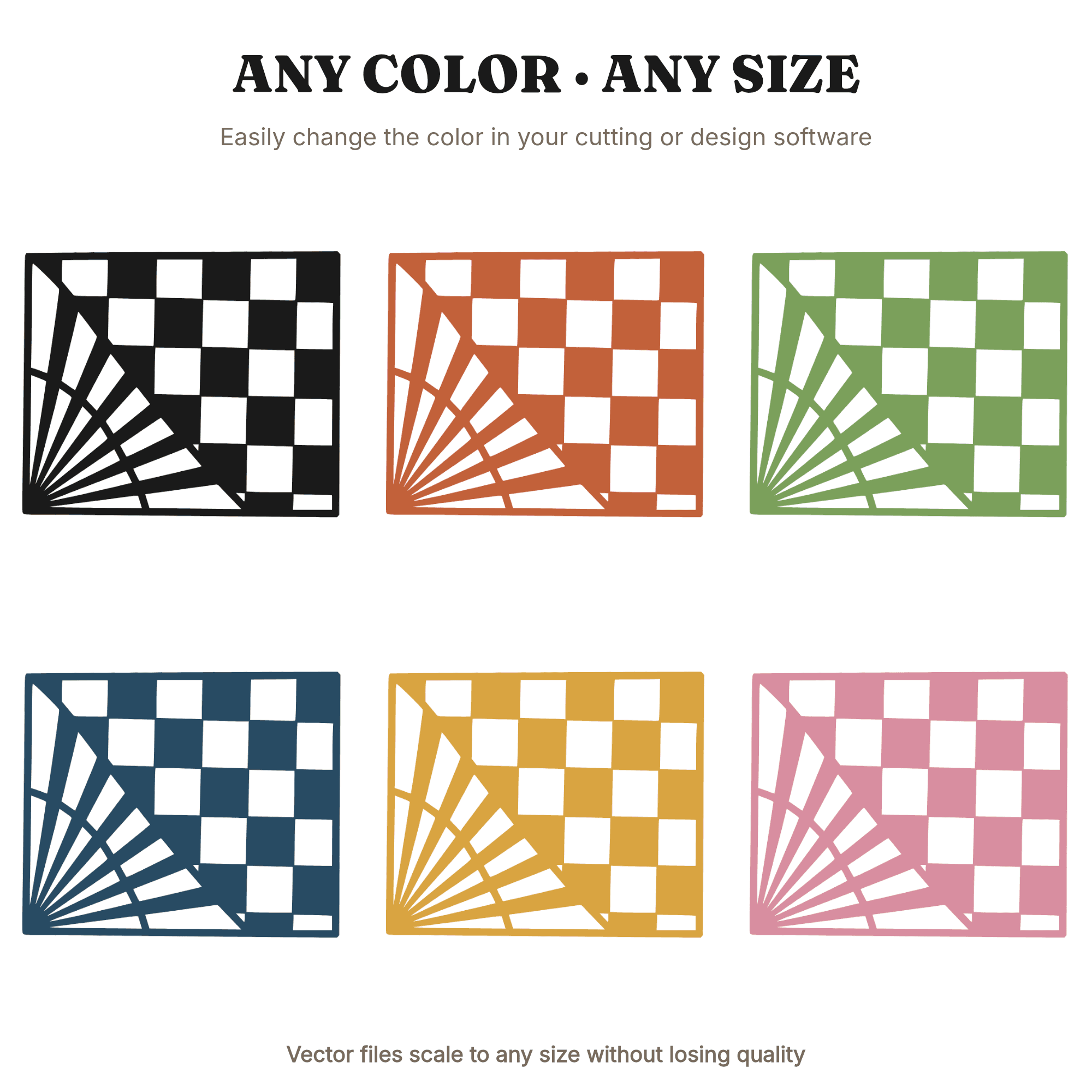 Art Deco Picnic Blanket Corner SVG PNG, Geometric Checkered Fold Cut File, Summer Outdoor Craft — view 2
