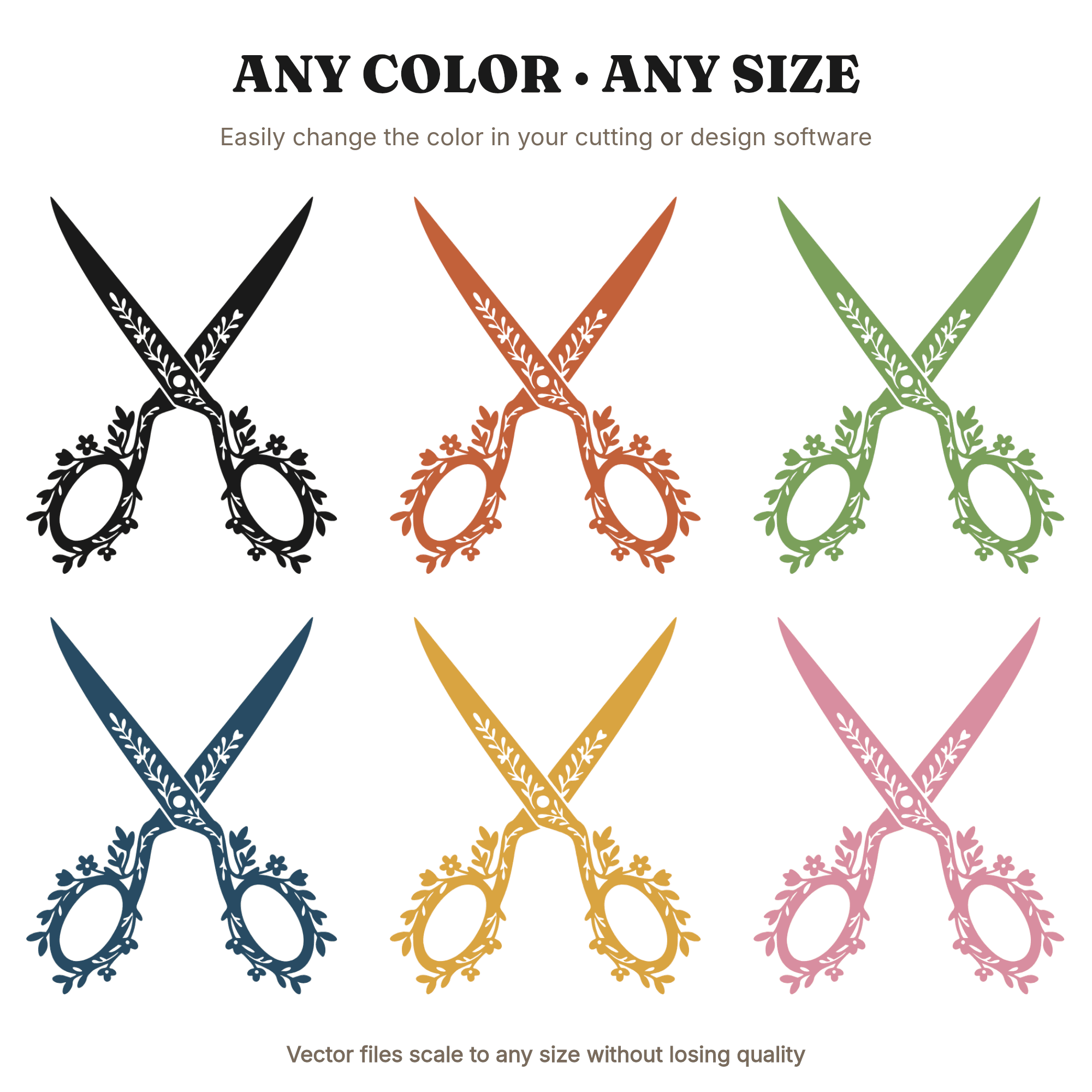 Scissors Bouquet SVG PNG, Floral Crossed Scissors Back to School Cut File, Cottagecore Craft Design — view 2