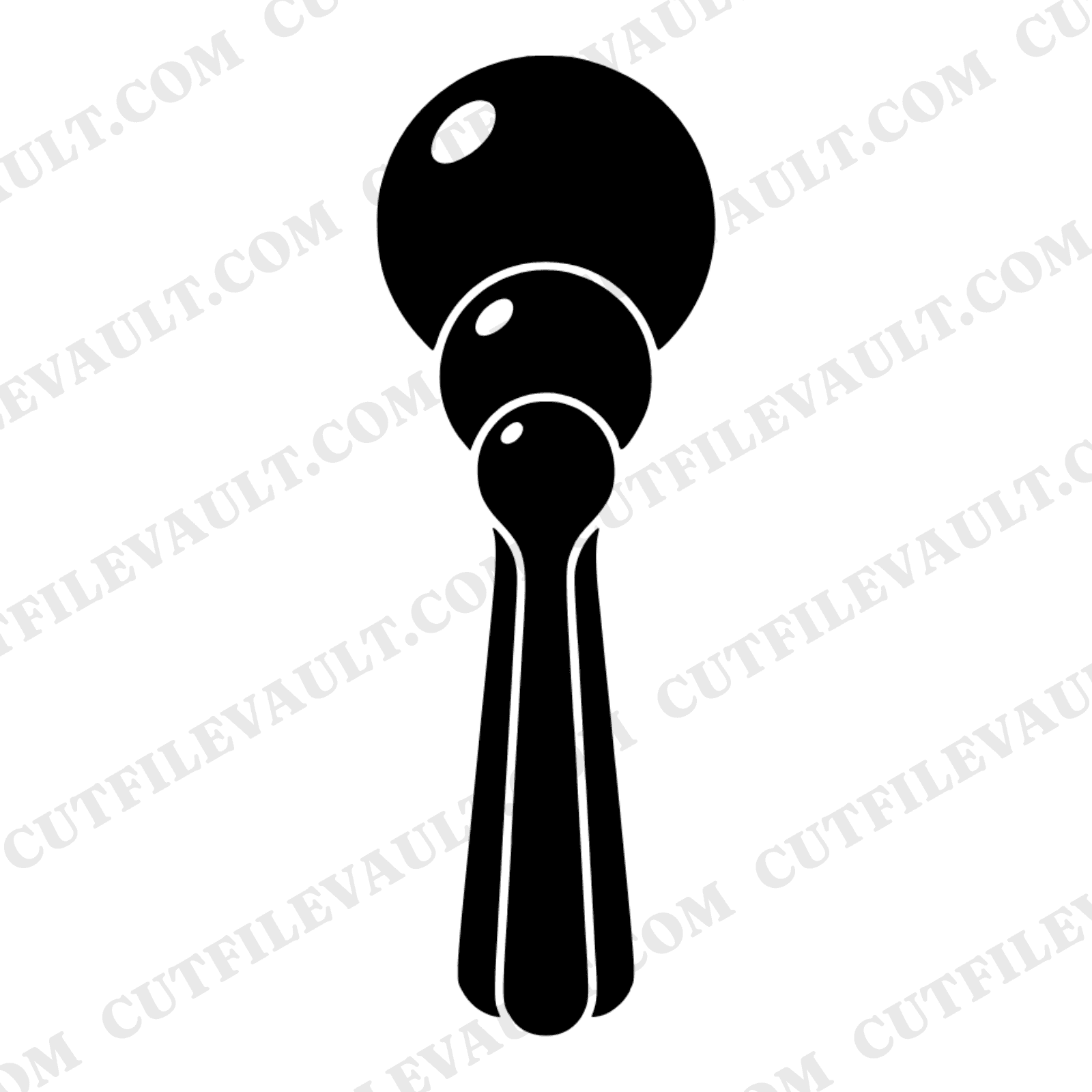 Melon Baller SVG Kitchen Tool Silhouette PNG Vintage Botanical Summer Watermelon Cut File — view 1
