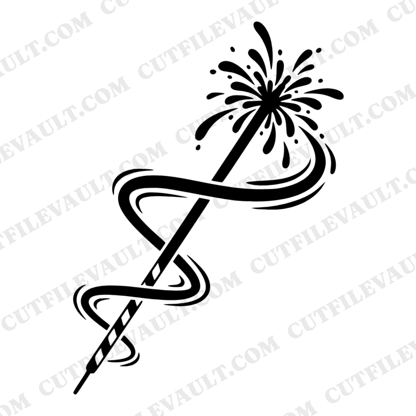 Patriotic Sparkler SVG PNG, Fourth of July Sparkler Wand with Star Dust Trail, Independence Day SVG — view 1