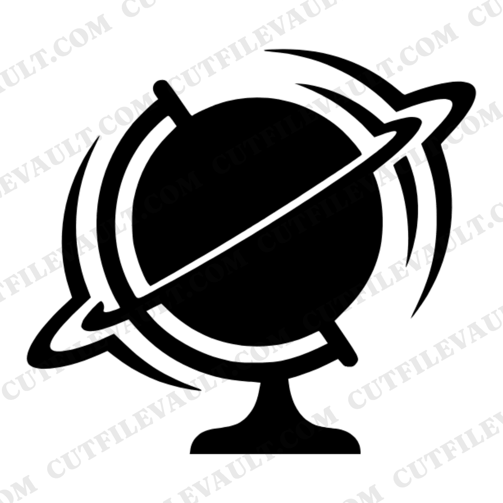 Vintage Desktop Globe SVG PNG, Retro Motion Lines, Teacher Appreciation, Back to School Cut File — view 1