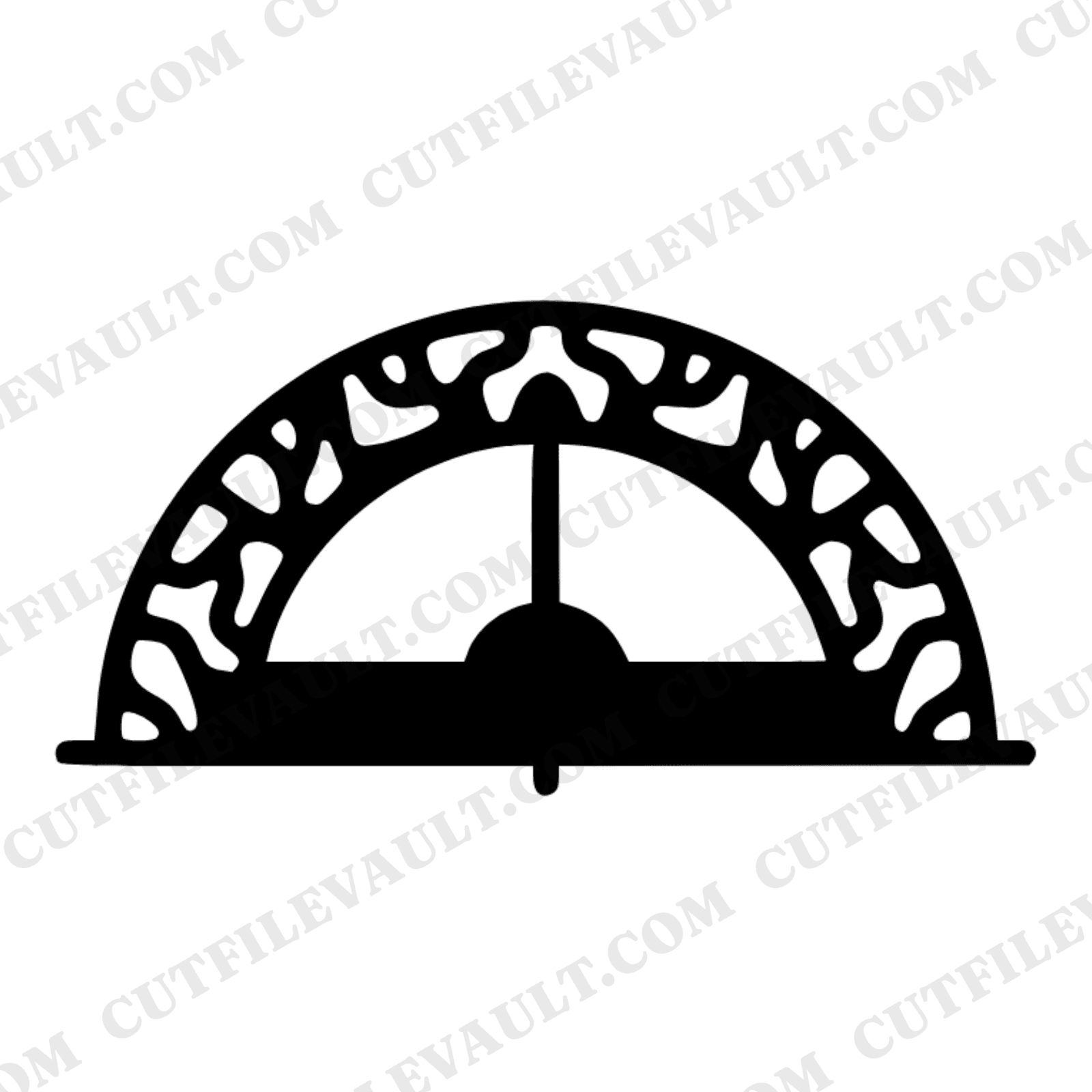 Balanced Protractor SVG PNG, Boho Geometry Tool Silhouette, Back to School Teacher Gift Cut File — view 1