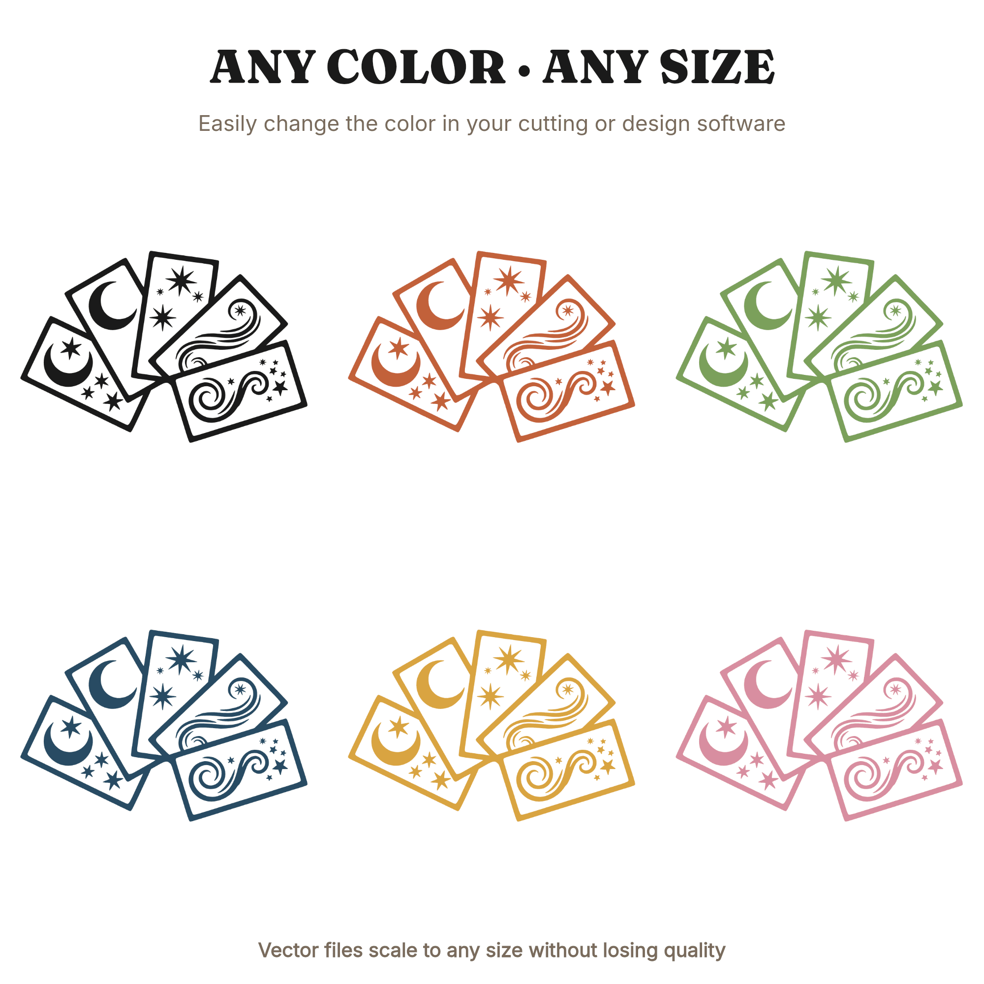 Celestial Library Cards SVG PNG, Mystical Reading Cut File, Back to School Teacher Librarian Design — view 2