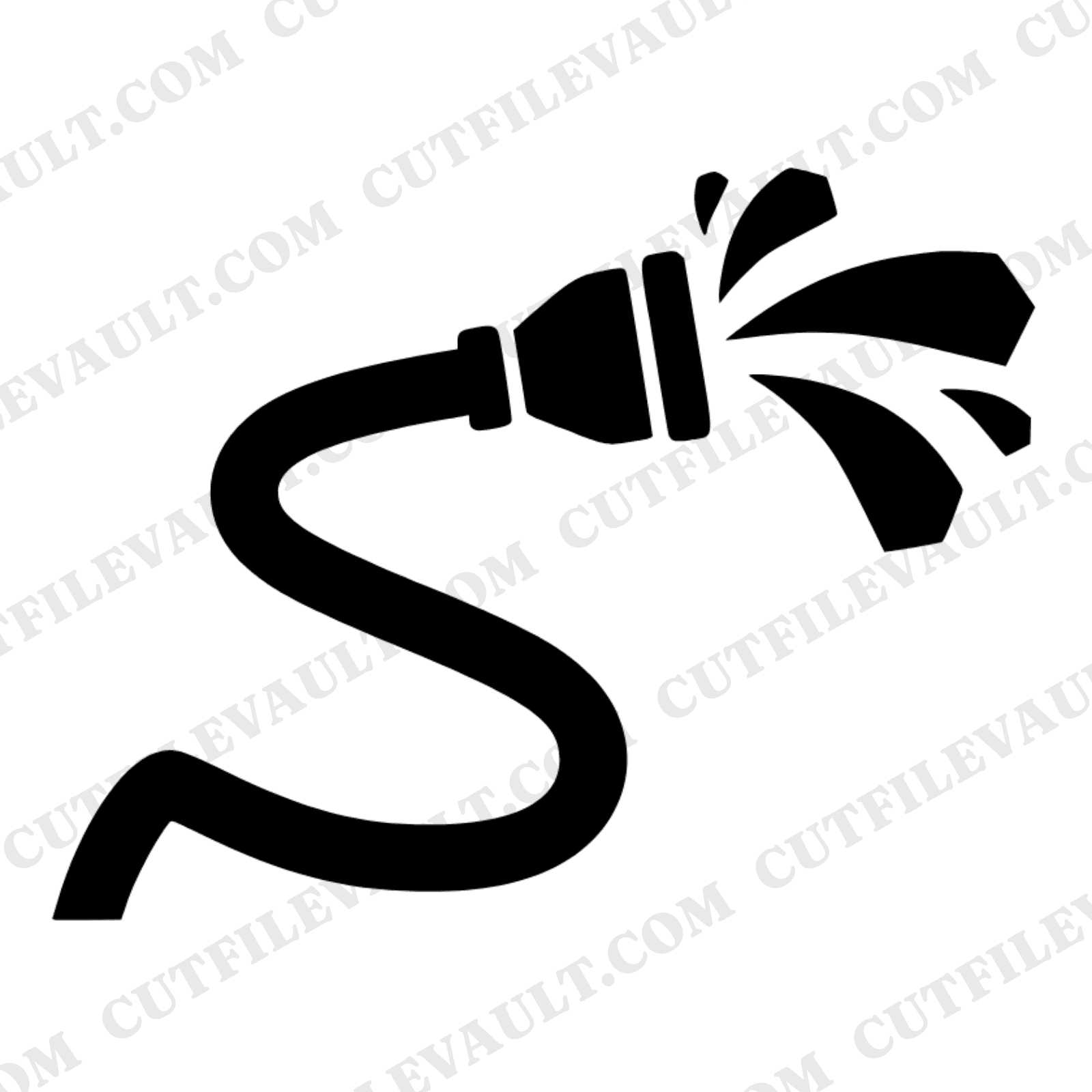 Labor Day Garden Hose Nozzle SVG PNG, Yard Warrior Gardening Cut File, Modern Brutalist Water Droplet — view 1