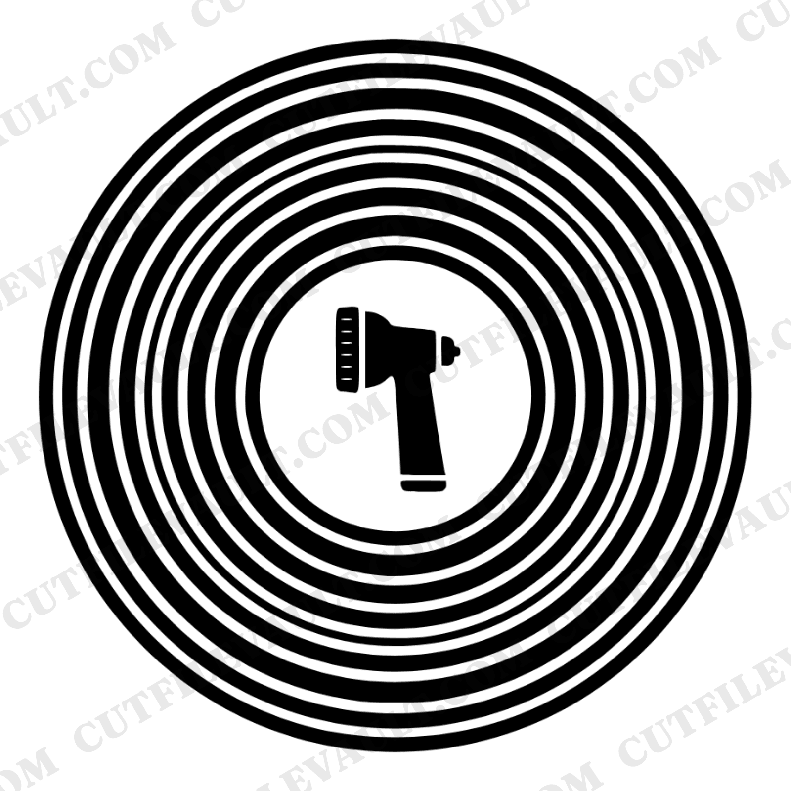 Groovy Garden Hose Mandala SVG PNG Retro 70s Summer Spiral Cut File for Cricut Silhouette — view 1