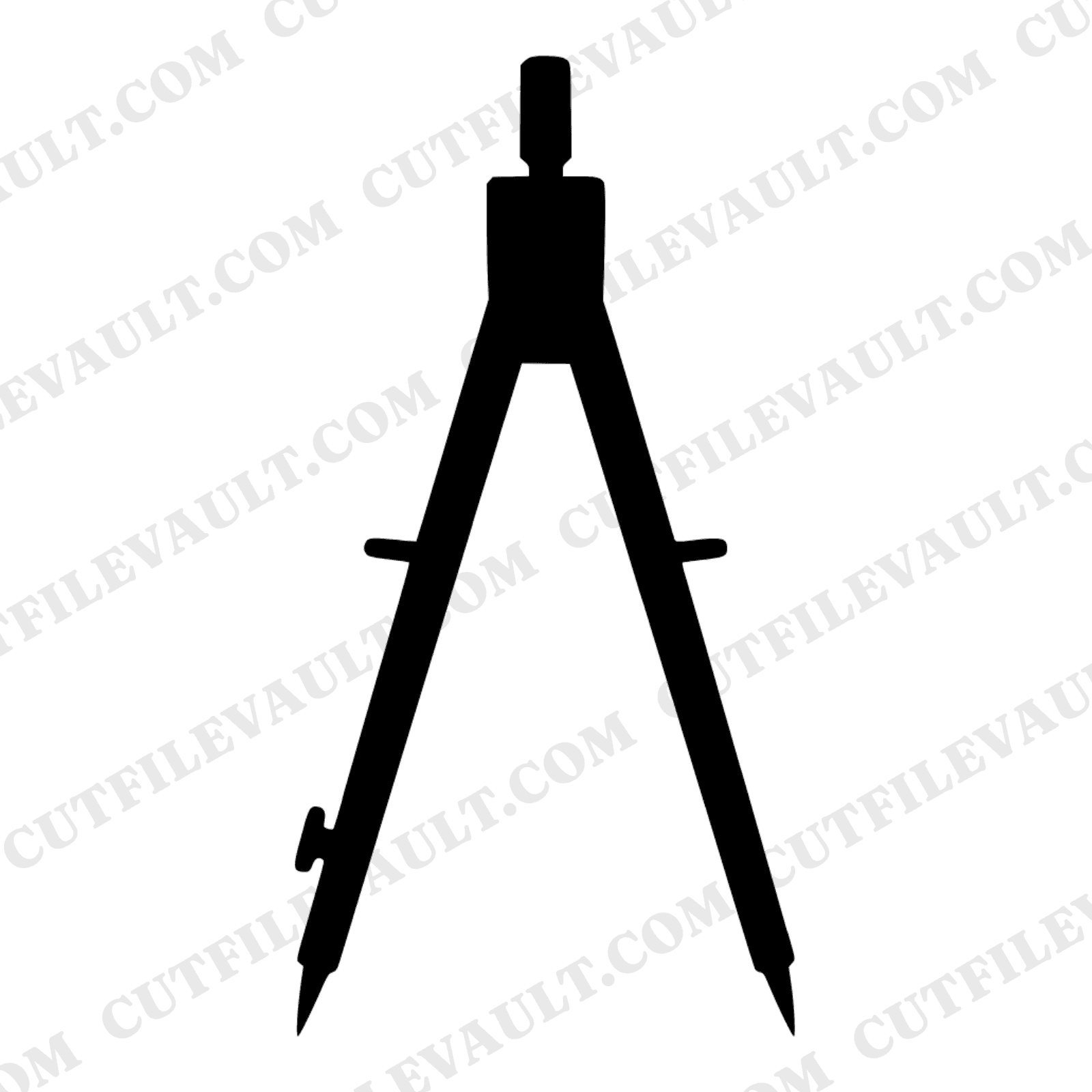 Vintage Drafting Compass SVG PNG, Mid-Century Technical Drawing Tool, Back to School Cut File — view 1