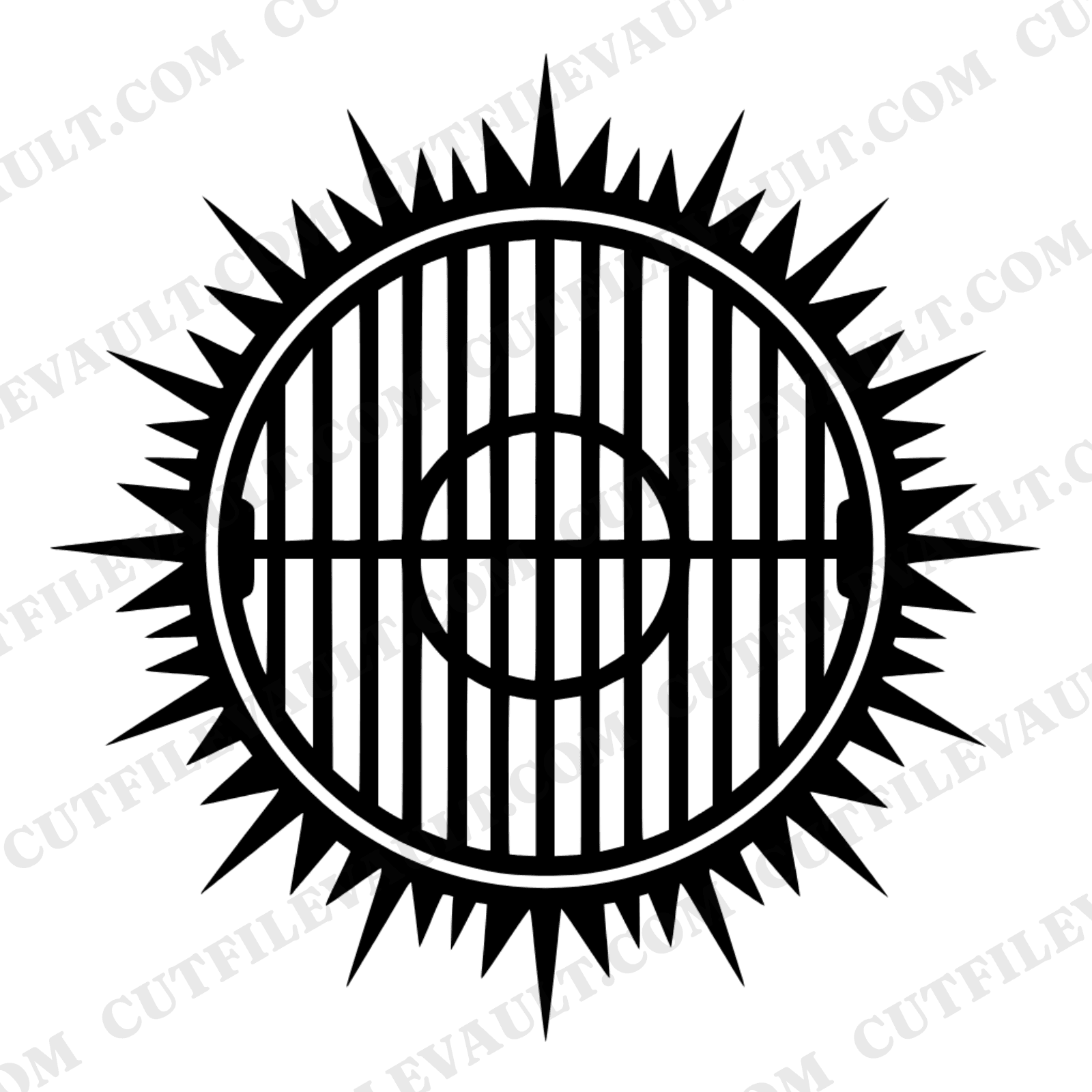 Vintage Grill Grate SVG PNG, Art Deco Campfire Grill Cut File, Fourth of July BBQ Clipart — view 1