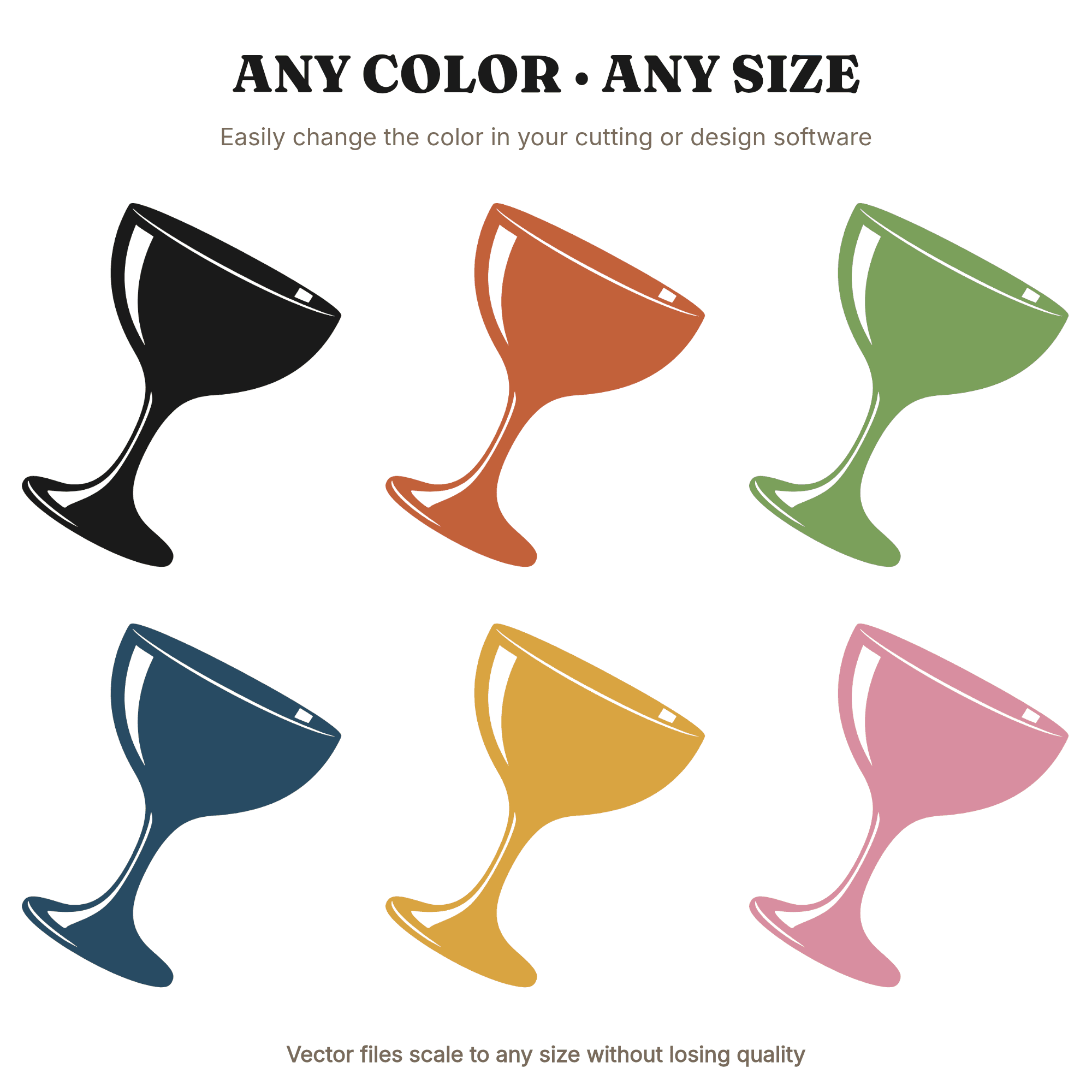 Tilted Sundae Glass SVG PNG Mid Century Modern Ice Cream Dish Silhouette Cut File Retro Stemware — view 2