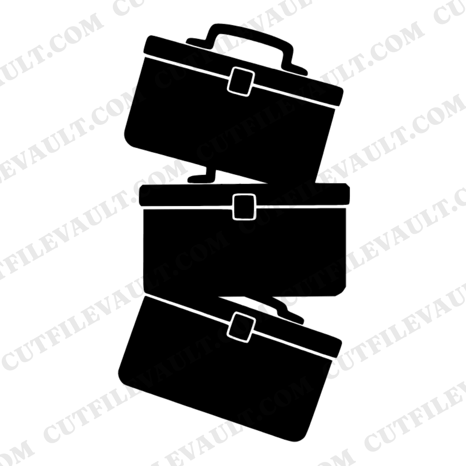 Vintage Lunchbox Stack SVG PNG, Retro Back to School Cut File, Nostalgic Lunch Box Silhouette — view 1