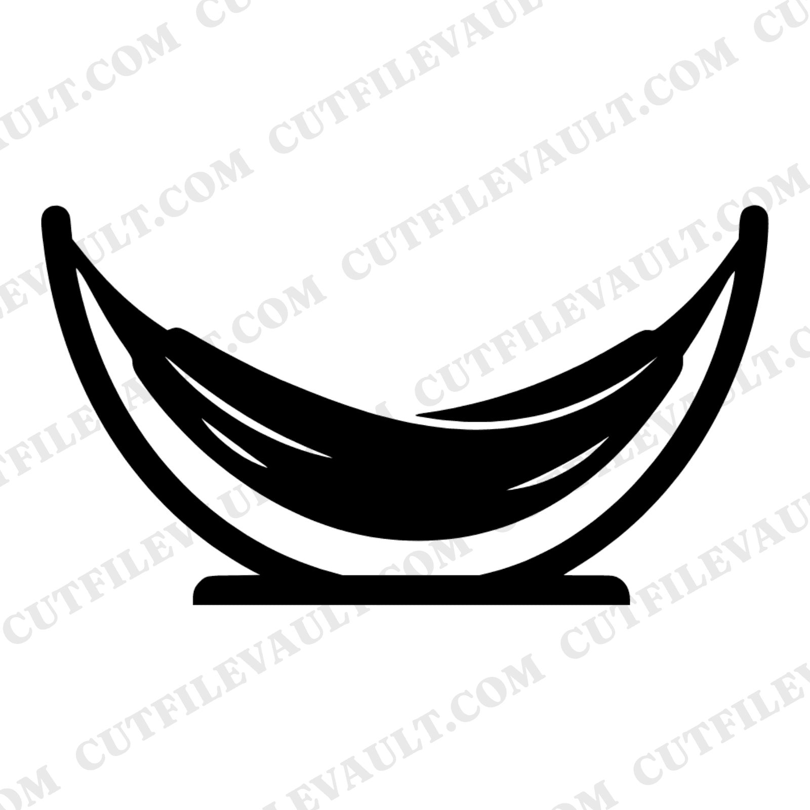 Hammock on Stand SVG PNG, Summer Relaxation Silhouette Cut File, National Hammock Day Design — view 1