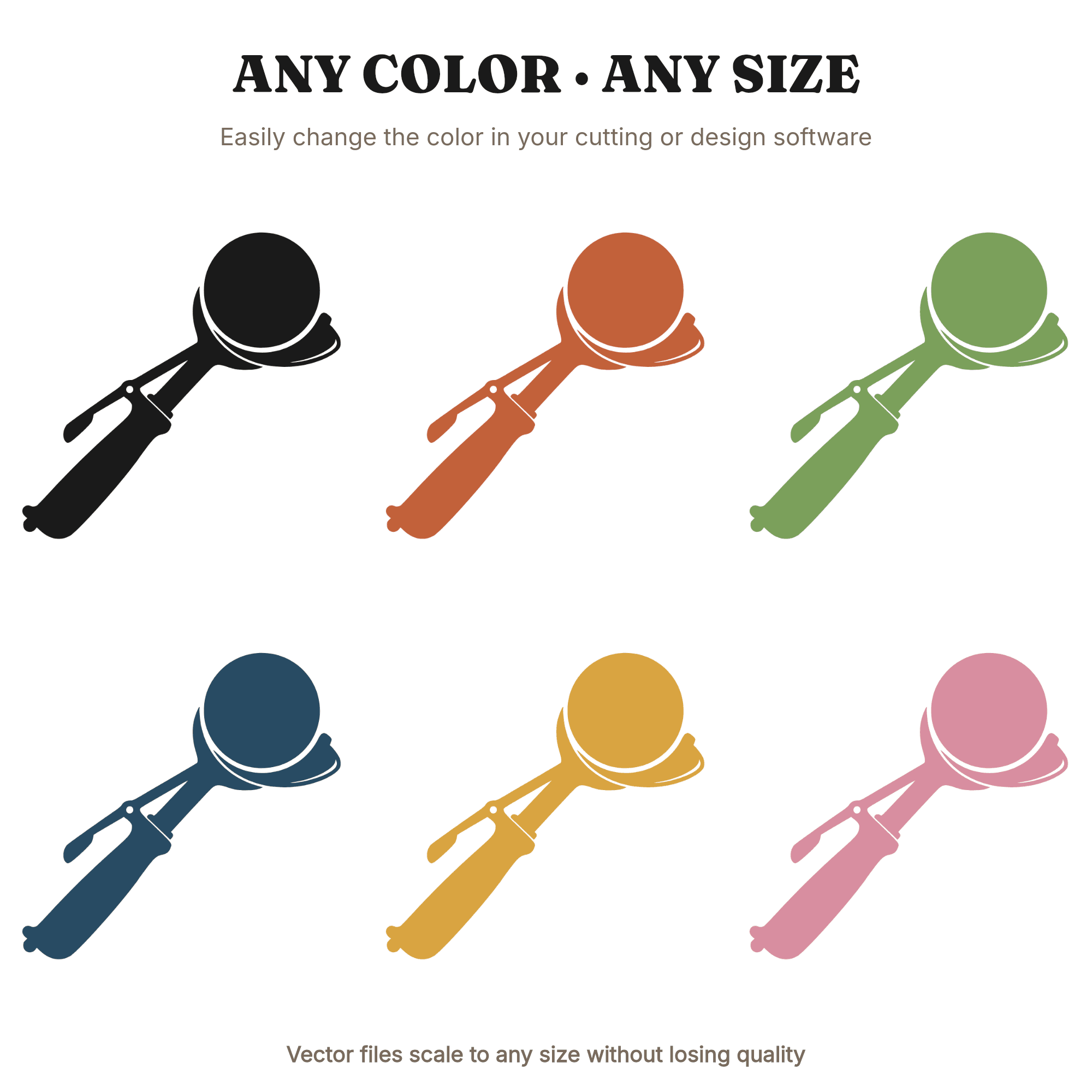 Vintage Ice Cream Scoop SVG PNG, Retro 1950s Diner Scoop Cut File, National Ice Cream Day Clipart — view 2