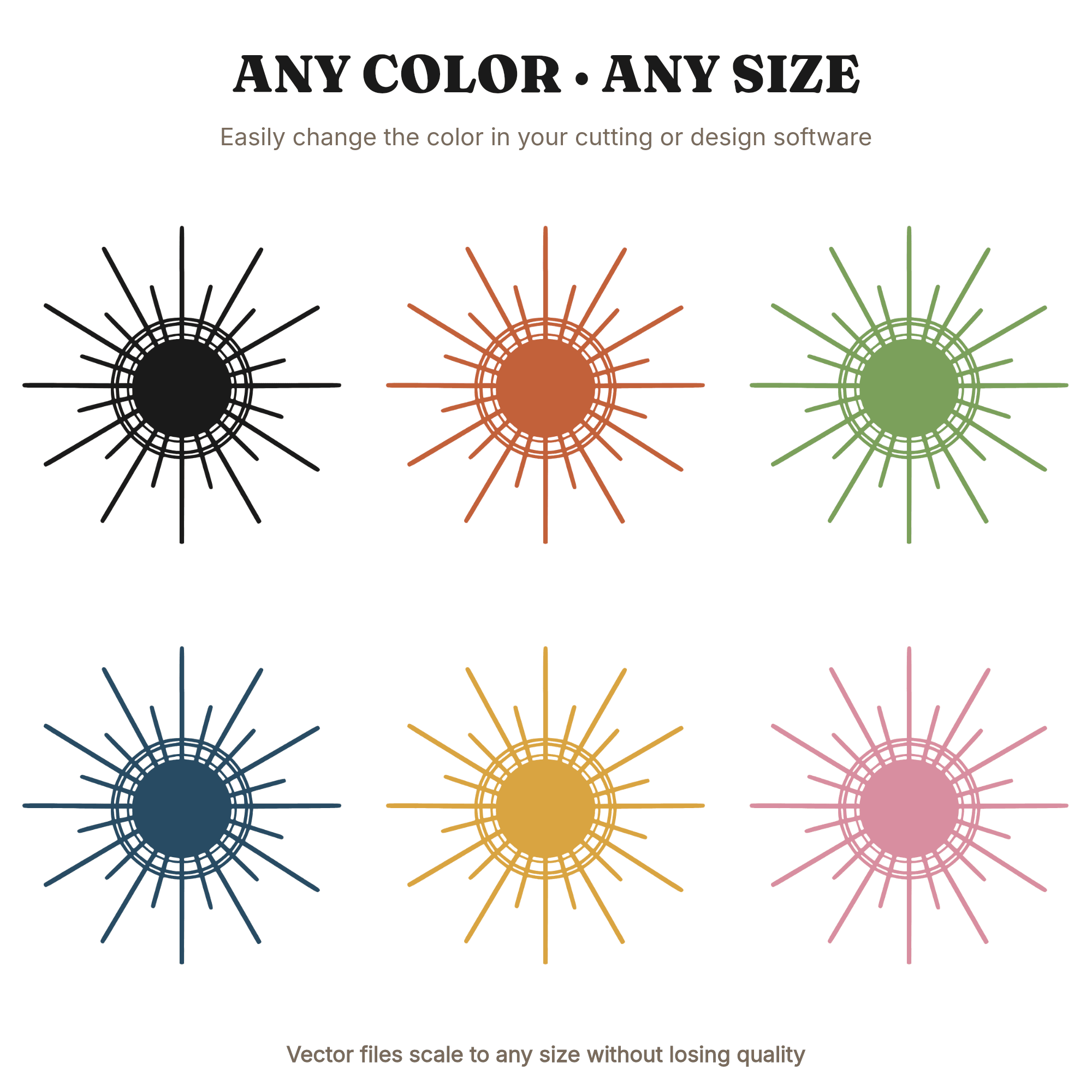 Sparkler Bucket SVG PNG, Fourth of July Boho Starburst, Galvanized Bucket Overhead View Cut File — view 2