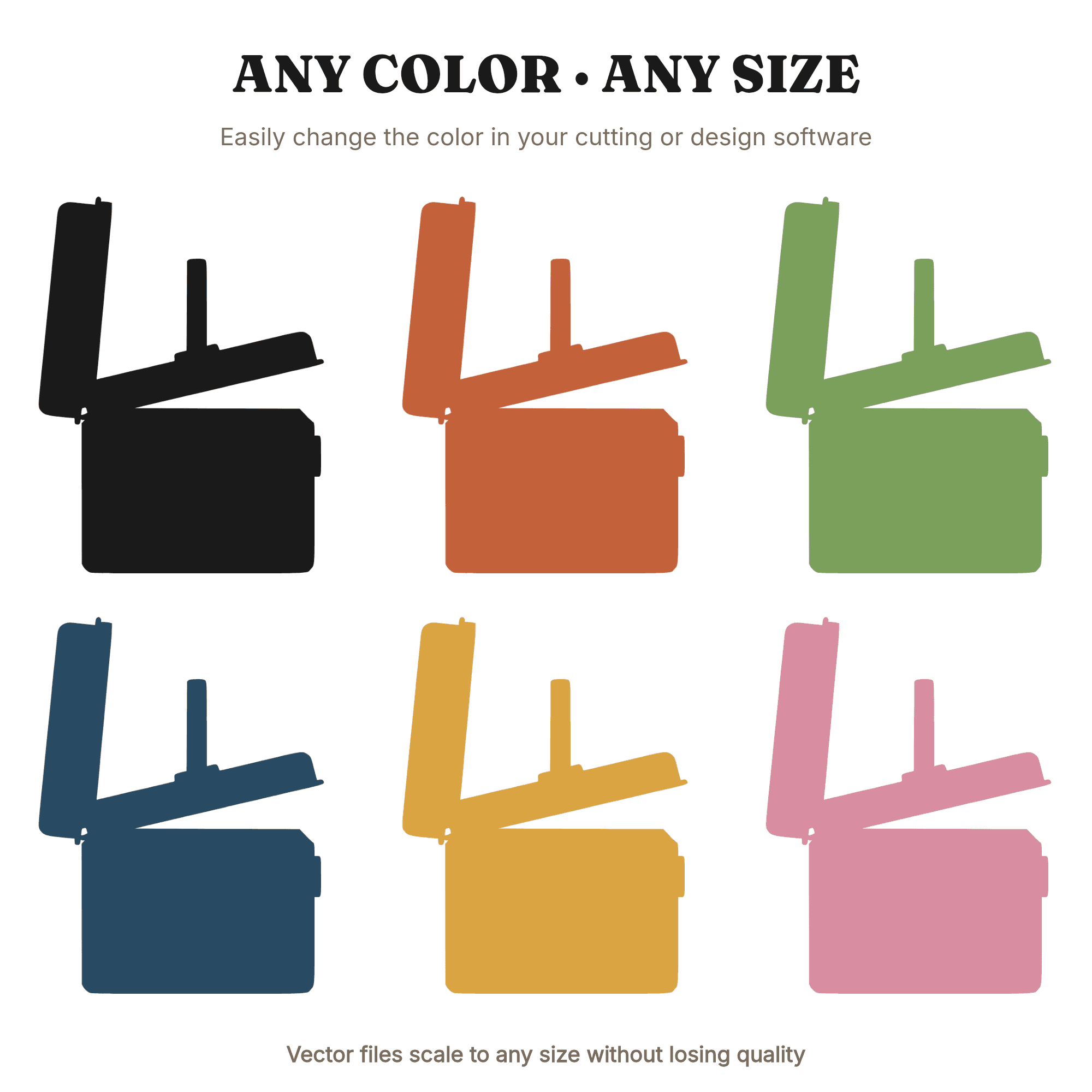 Labor Day Toolbox SVG PNG, Mid Century Modern Tool Box Silhouette, Working Hands Craft Cut File — view 2