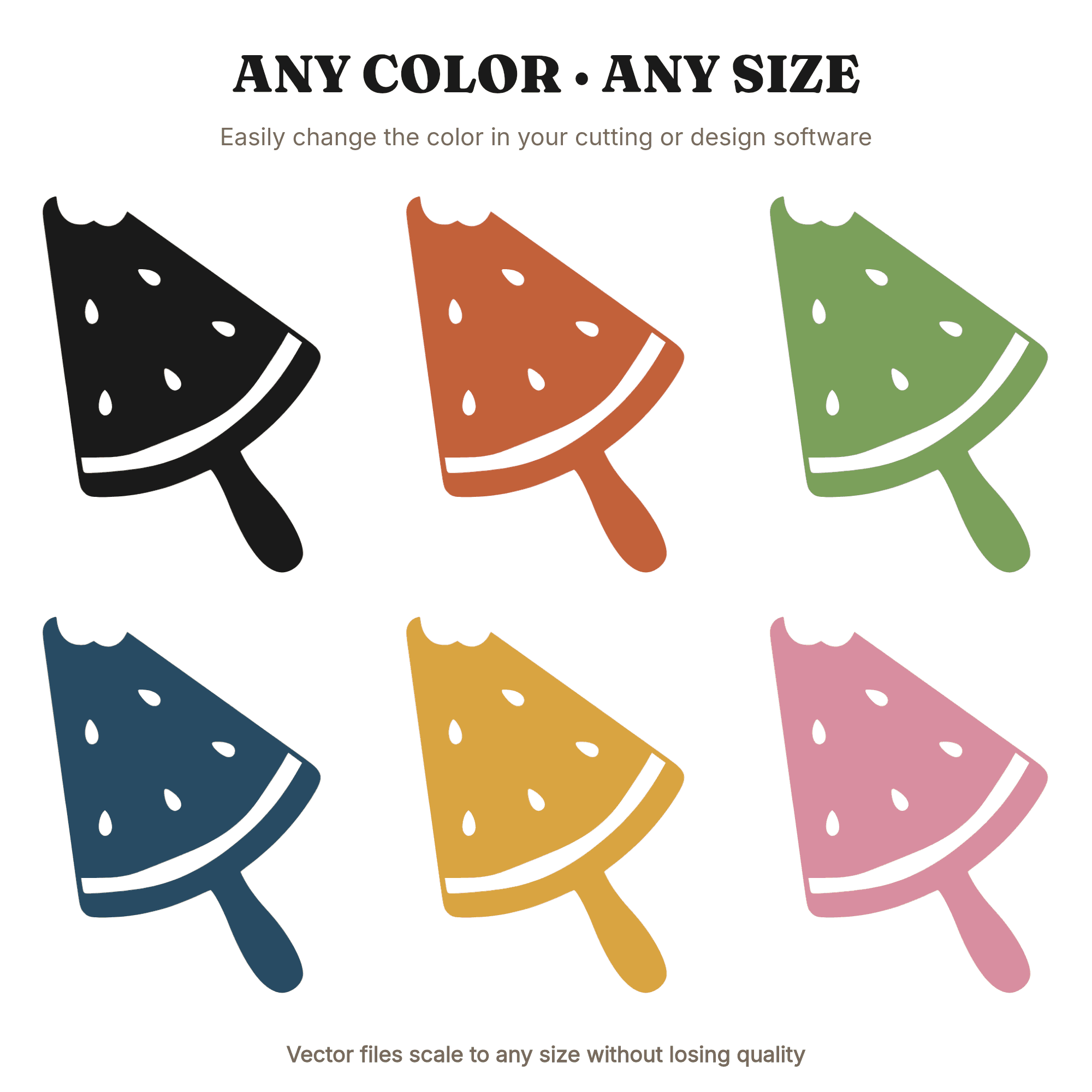 Watermelon Popsicle SVG PNG, Bite Mark Summer Fruit Cut File, Cottagecore Floral Craft Design — view 2