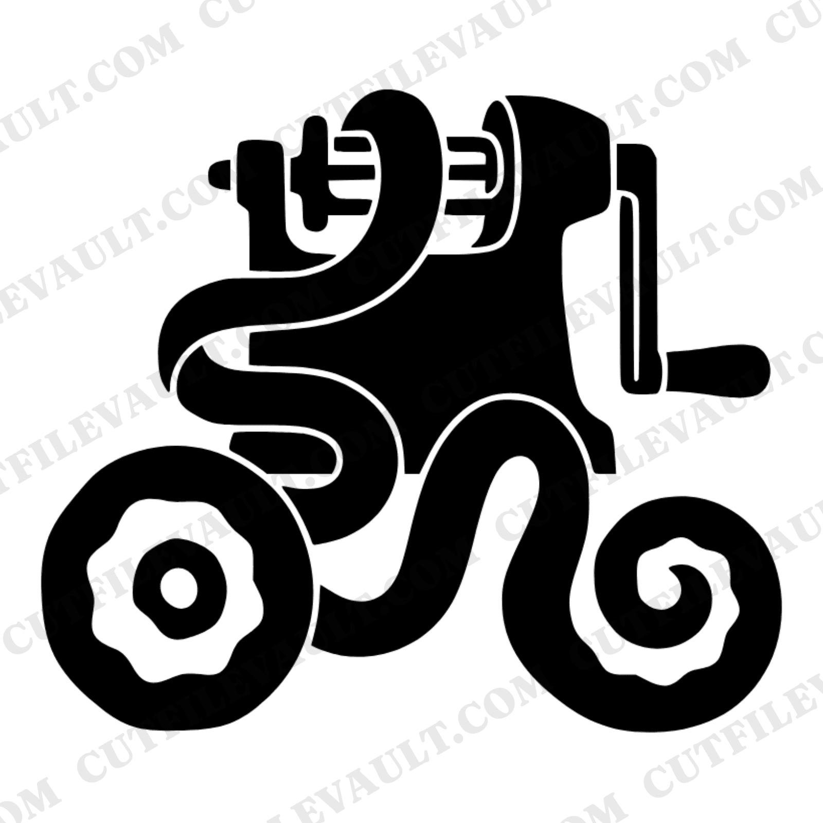 Vintage Apple Peeler SVG PNG, Retro 70s Groovy Spiral Peel, Brutalist Fall Harvest Cut File — view 1