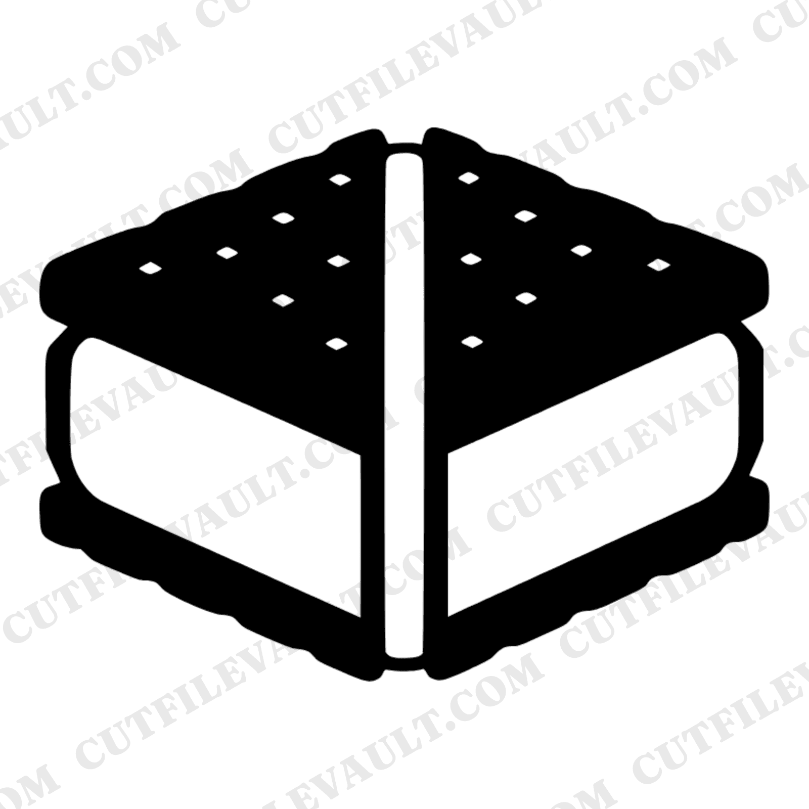 Vintage Ice Cream Sandwich SVG PNG Split View Overhead Retro Summer Dessert Cut File Cricut — view 1