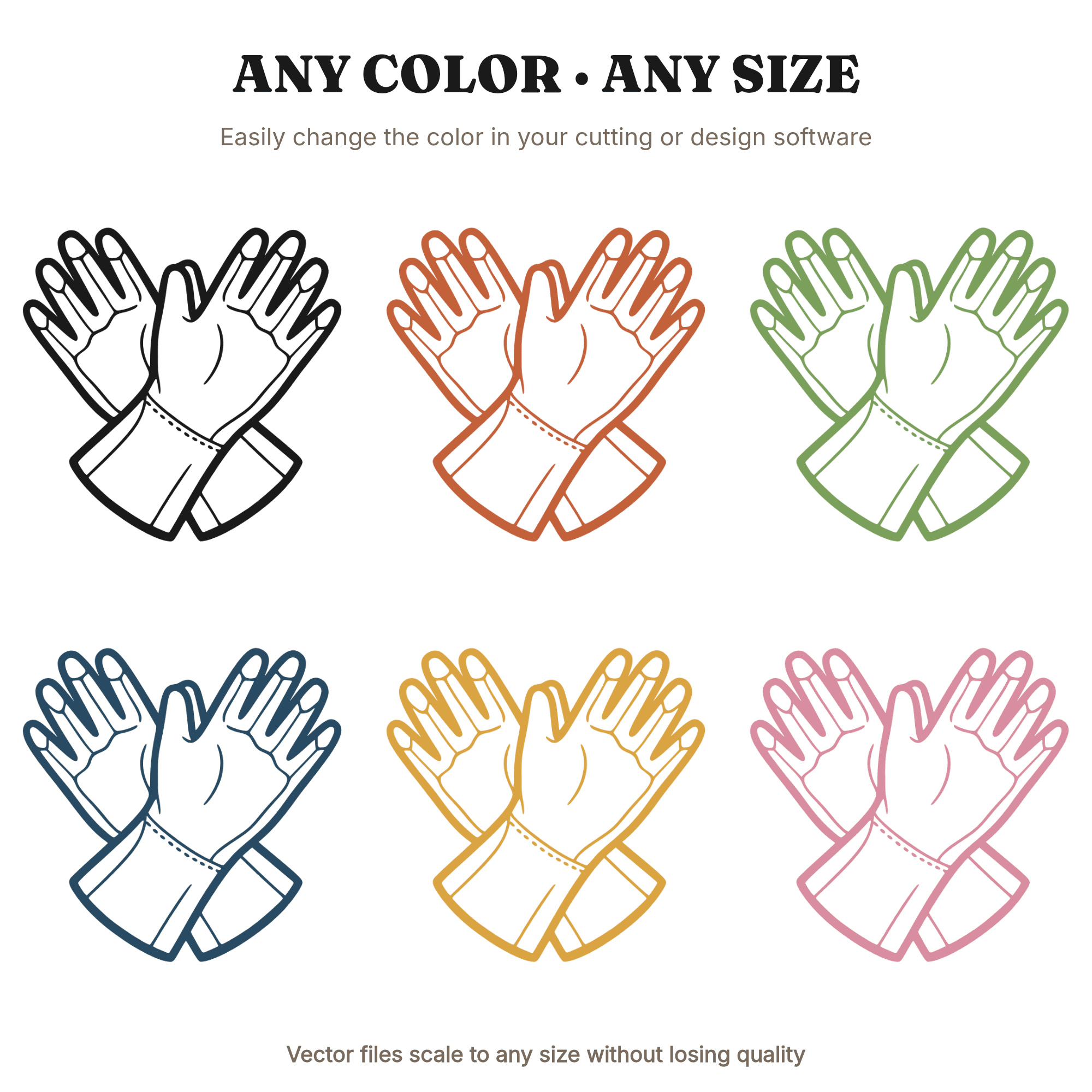 Crossed Work Gloves SVG PNG Labor Day Silhouette Cut File Blue Collar Pride Union Appreciation — view 2