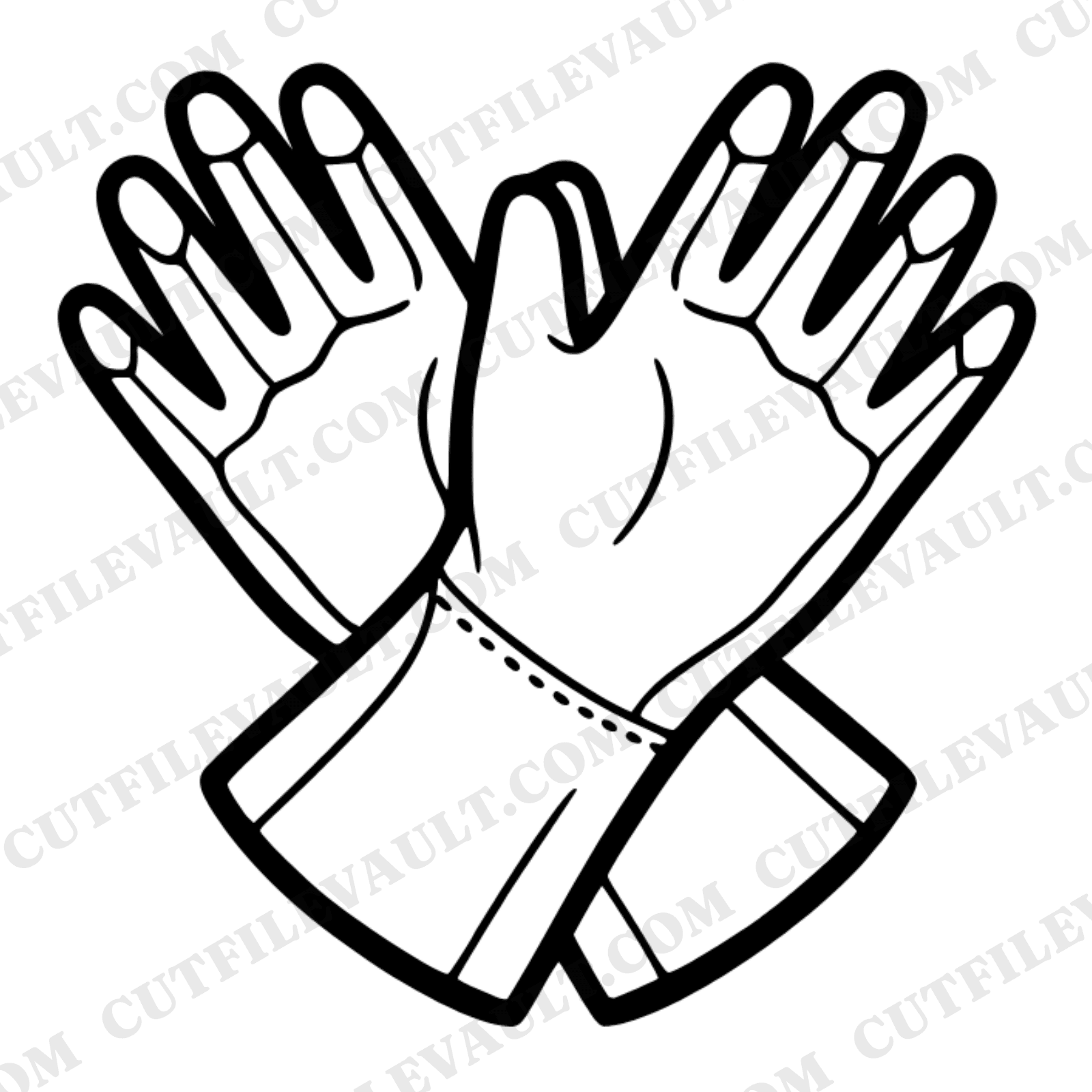 Crossed Work Gloves SVG PNG Labor Day Silhouette Cut File Blue Collar Pride Union Appreciation — view 1