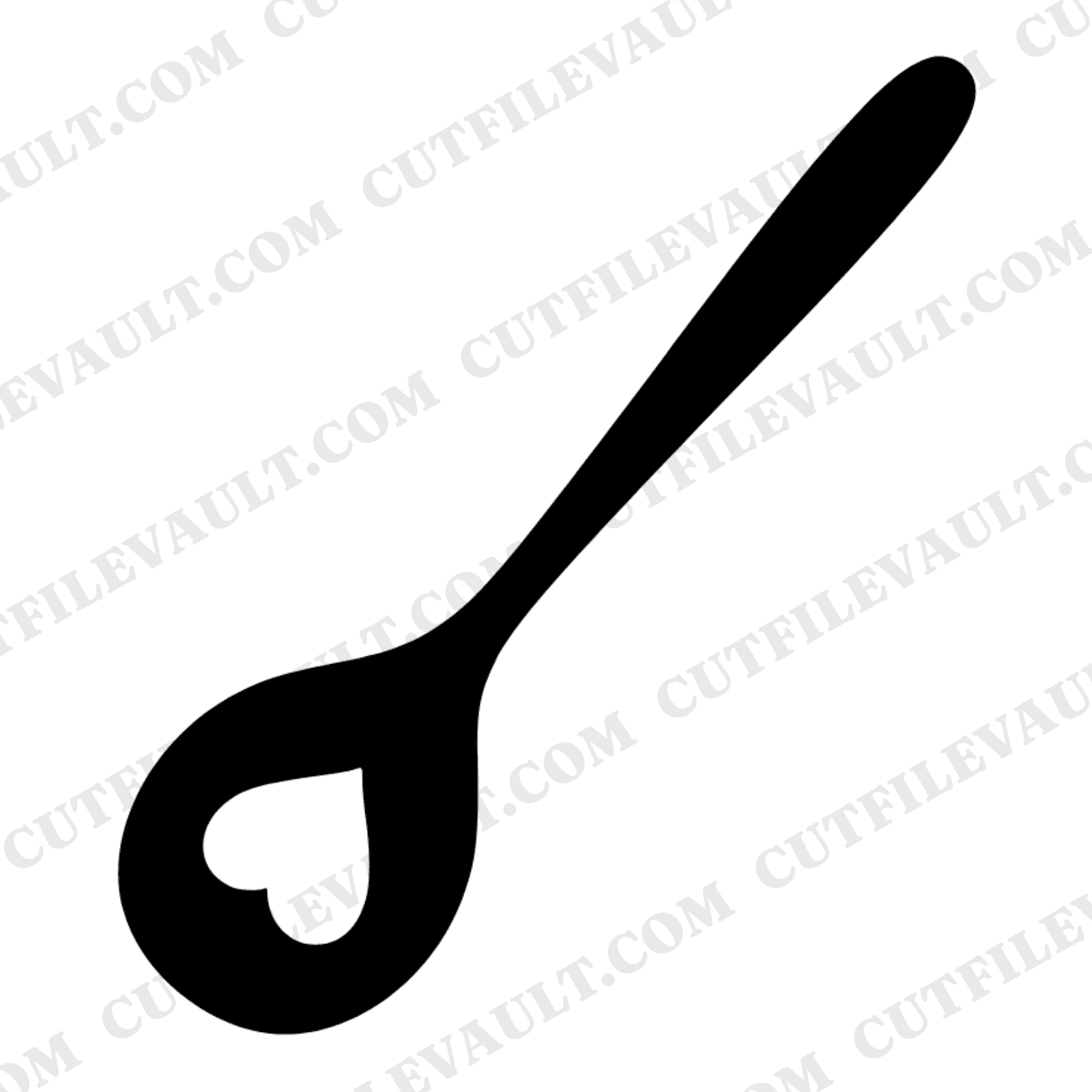 Scandinavian Heart Spoon SVG PNG, Nordic Thanksgiving Serving Utensil Cut File, Farmhouse Boho Decor — view 1