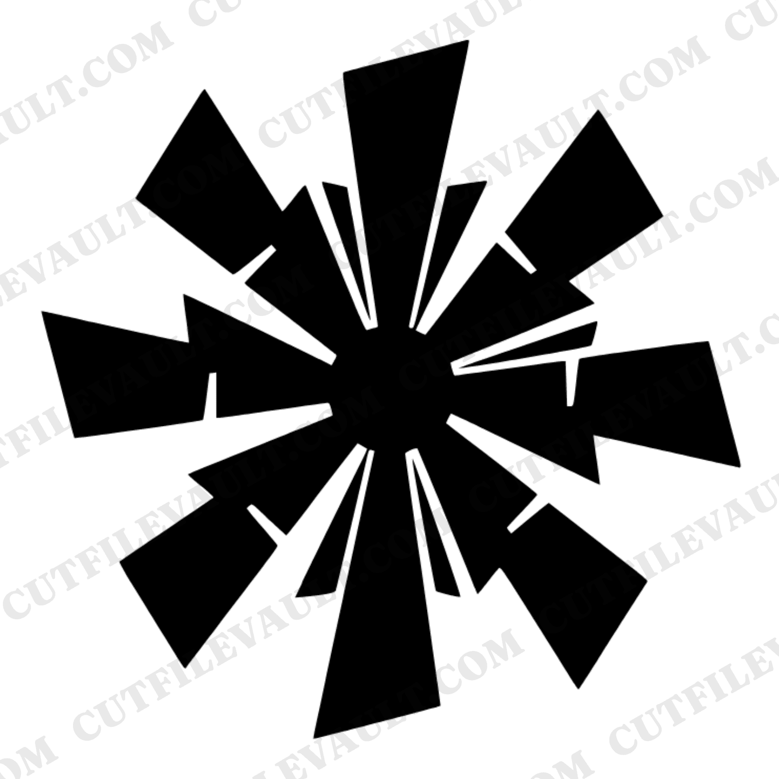 Art Deco Sparkler Pinwheel SVG PNG, 4th of July Geometric Firework Cut File, Patriotic Party Decor — view 1