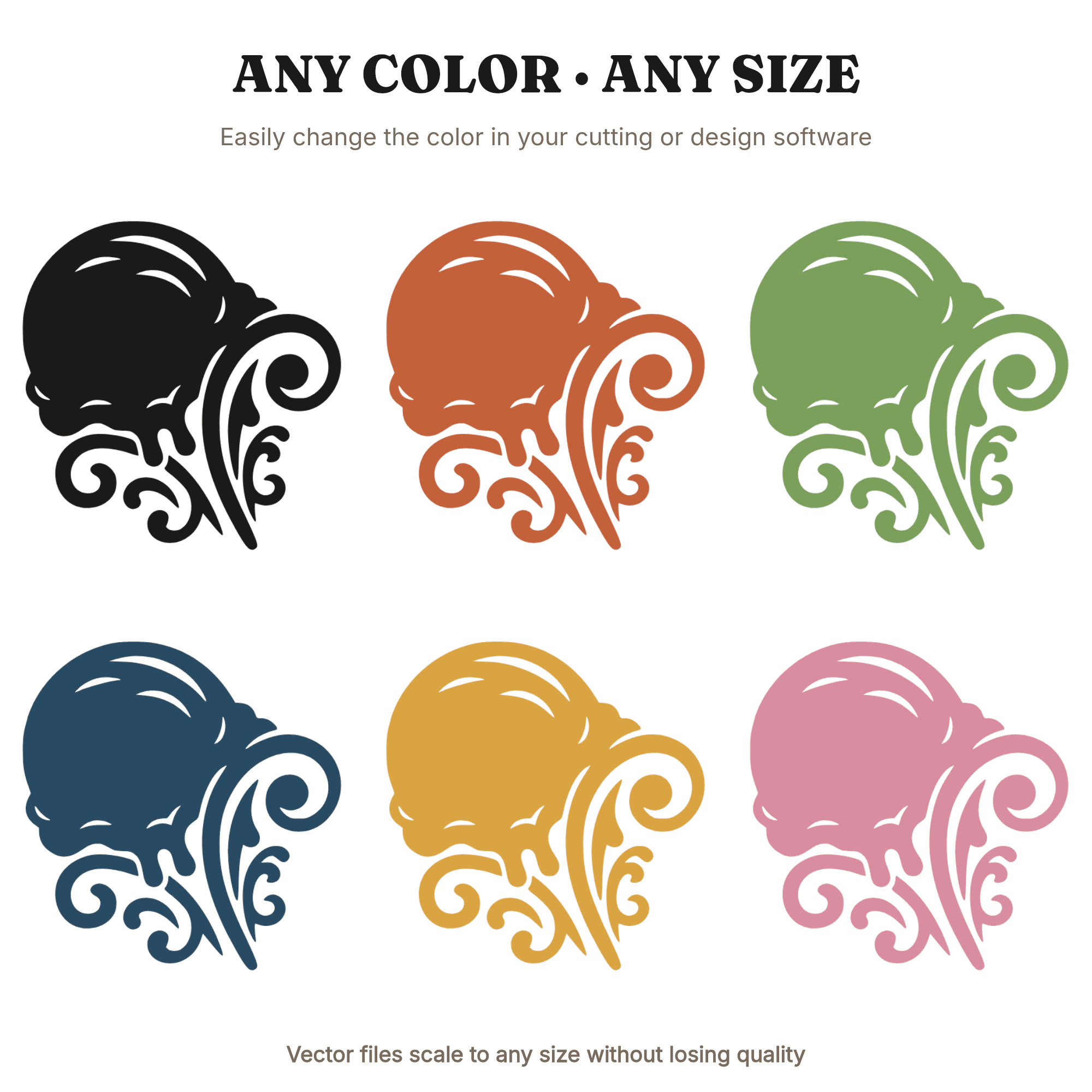 Ice Cream Scoop SVG PNG, Summer Ice Cream Cut File, Scandinavian Line Art, National Ice Cream Day — view 2