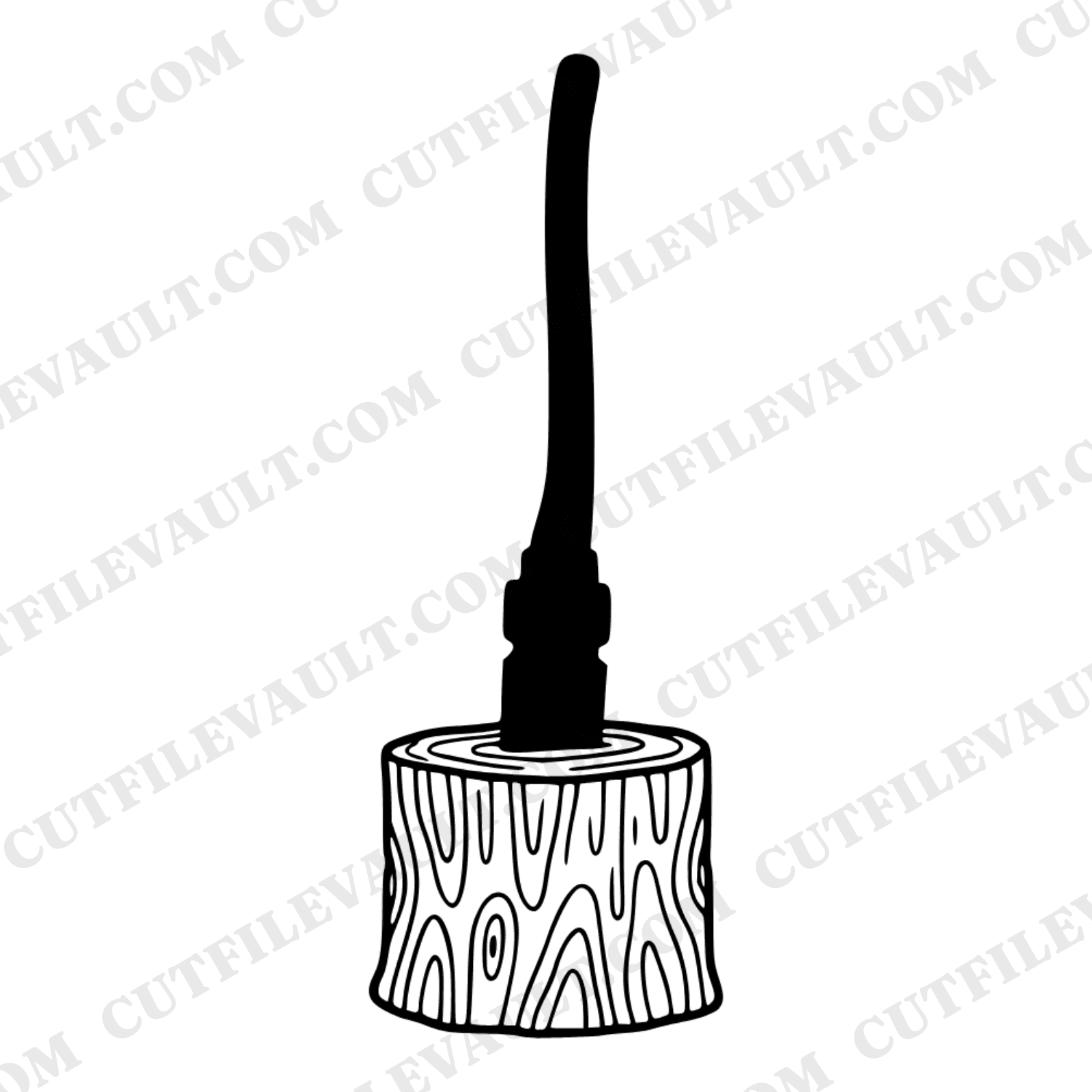 Colonial Splitting Maul SVG PNG, Rustic Wood Grain Axe Cut File, Independence Day Patriotic Design — view 1