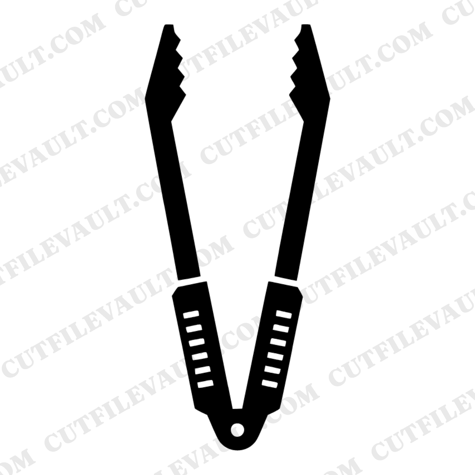 Victory Tongs BBQ Grill Tool SVG PNG Barbecue Silhouette Cut File Retro Summer Grilling Design — view 1