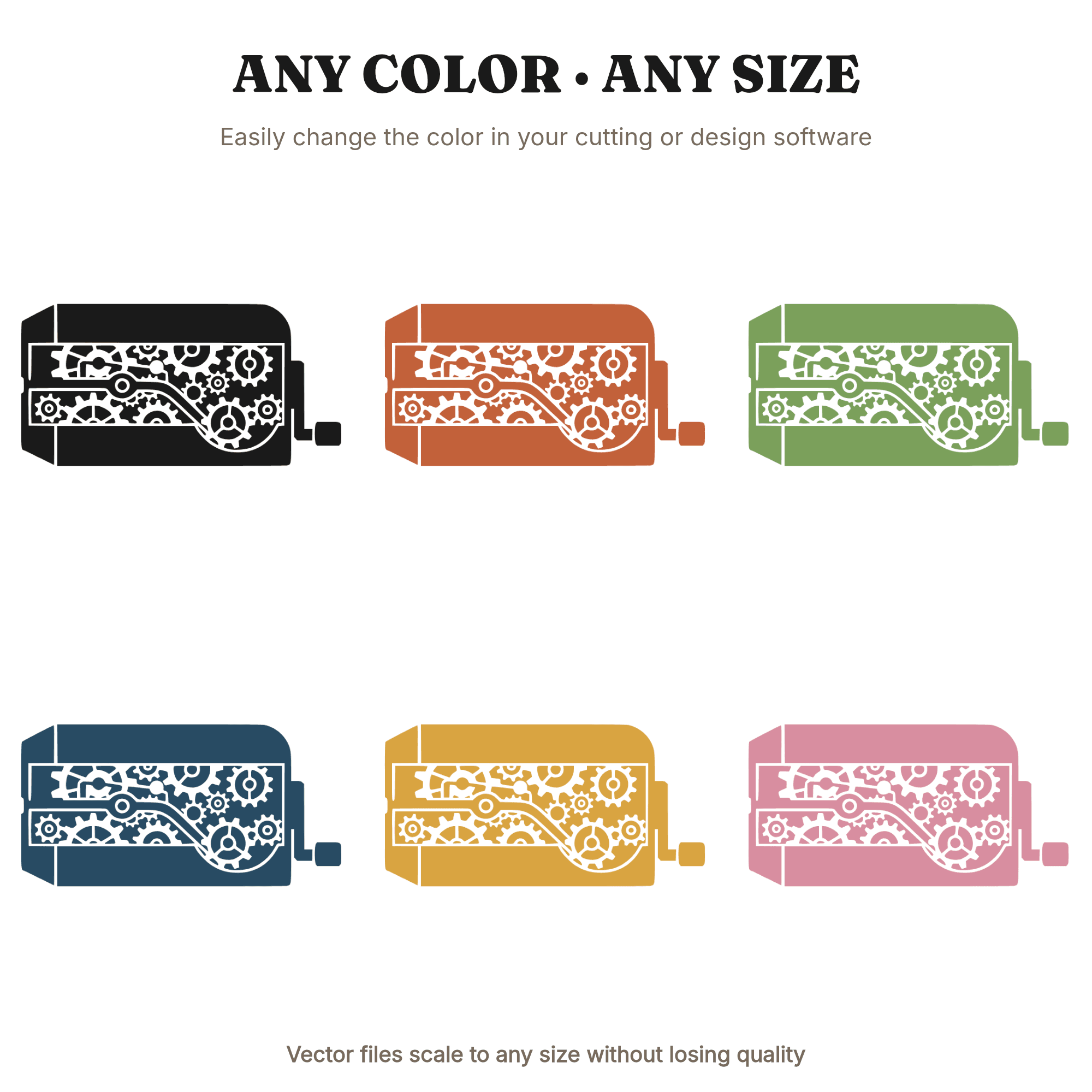 Steampunk Pencil Sharpener SVG PNG Clockwork Gears Cut File Back to School Teacher Cricut — view 2