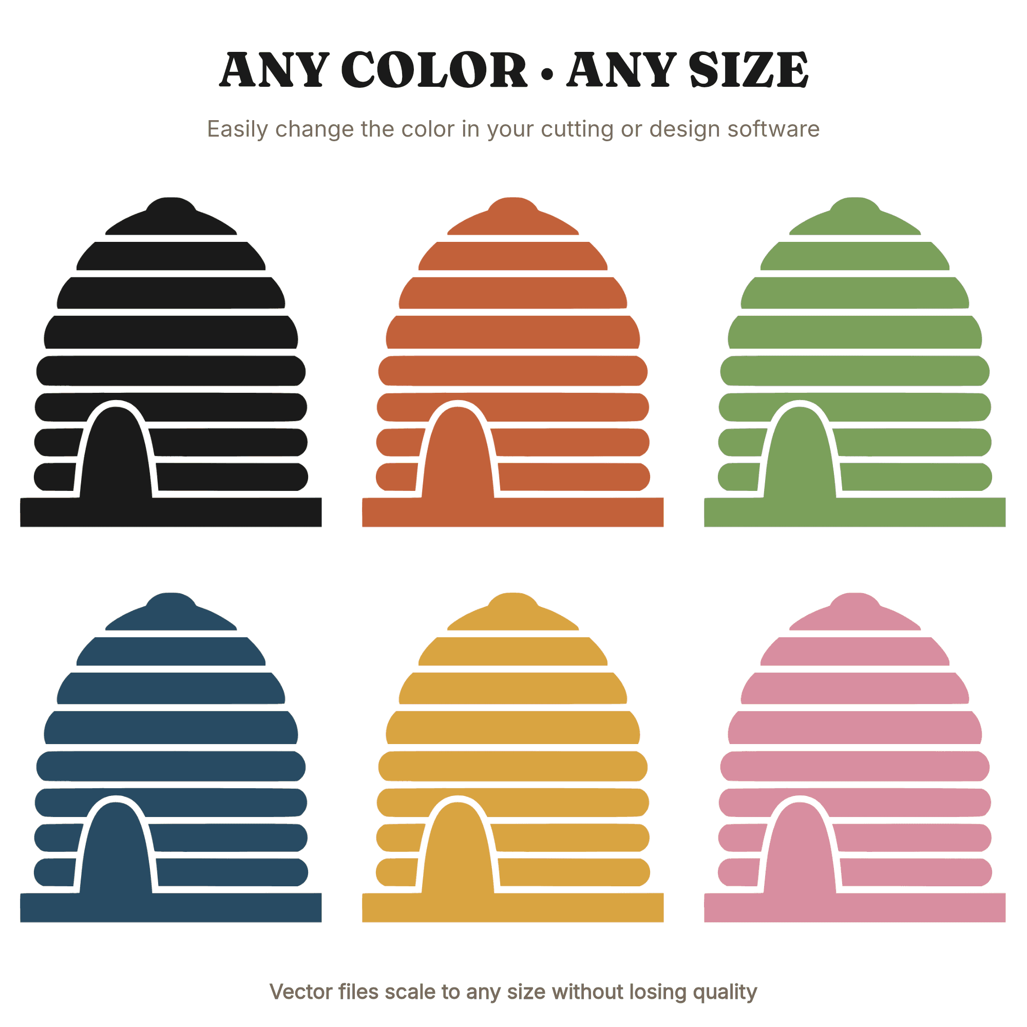 Art Deco Beehive Skep SVG PNG Labor Day Silhouette Cut File Geometric Cottagecore Craft Design — view 2