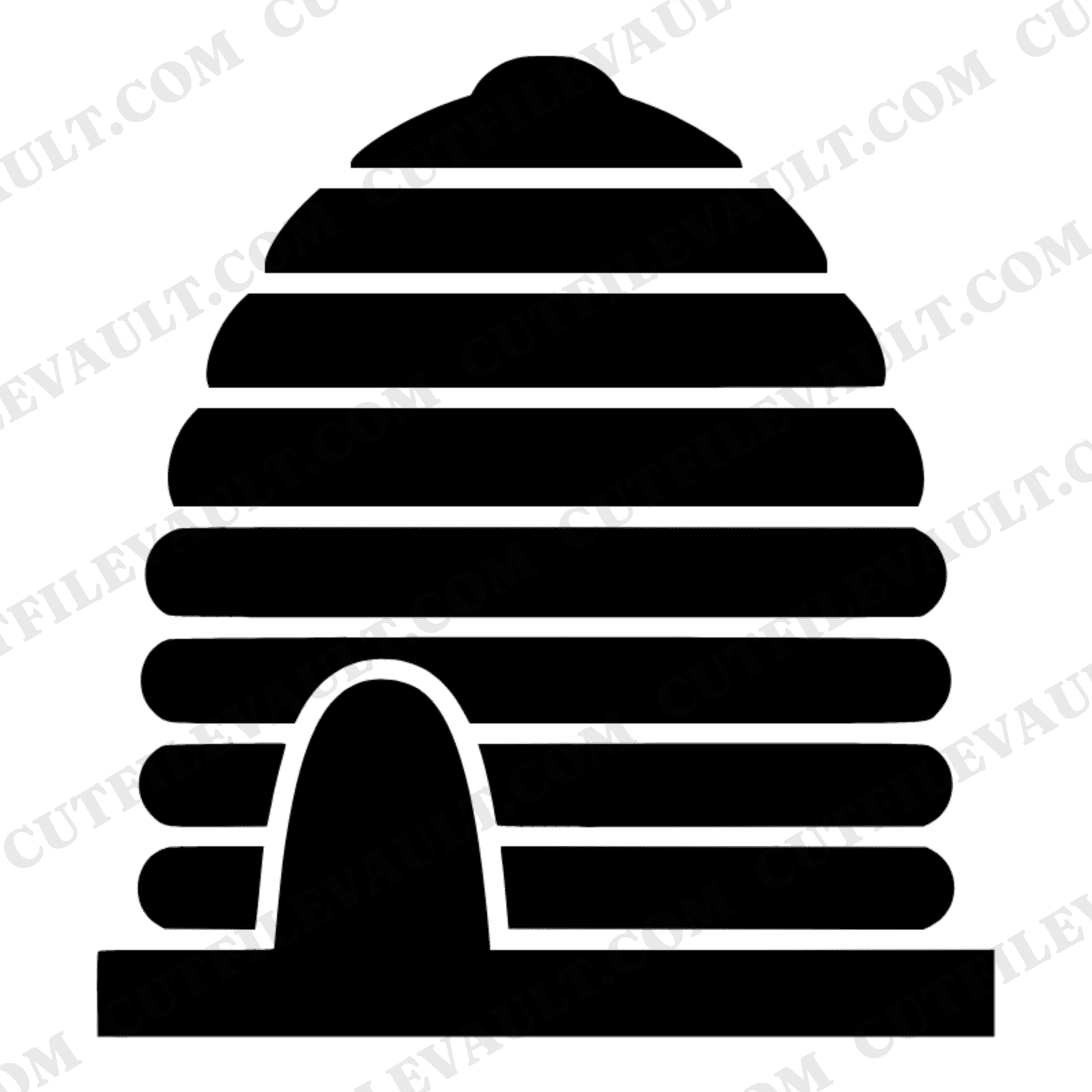 Art Deco Beehive Skep SVG PNG Labor Day Silhouette Cut File Geometric Cottagecore Craft Design — view 1