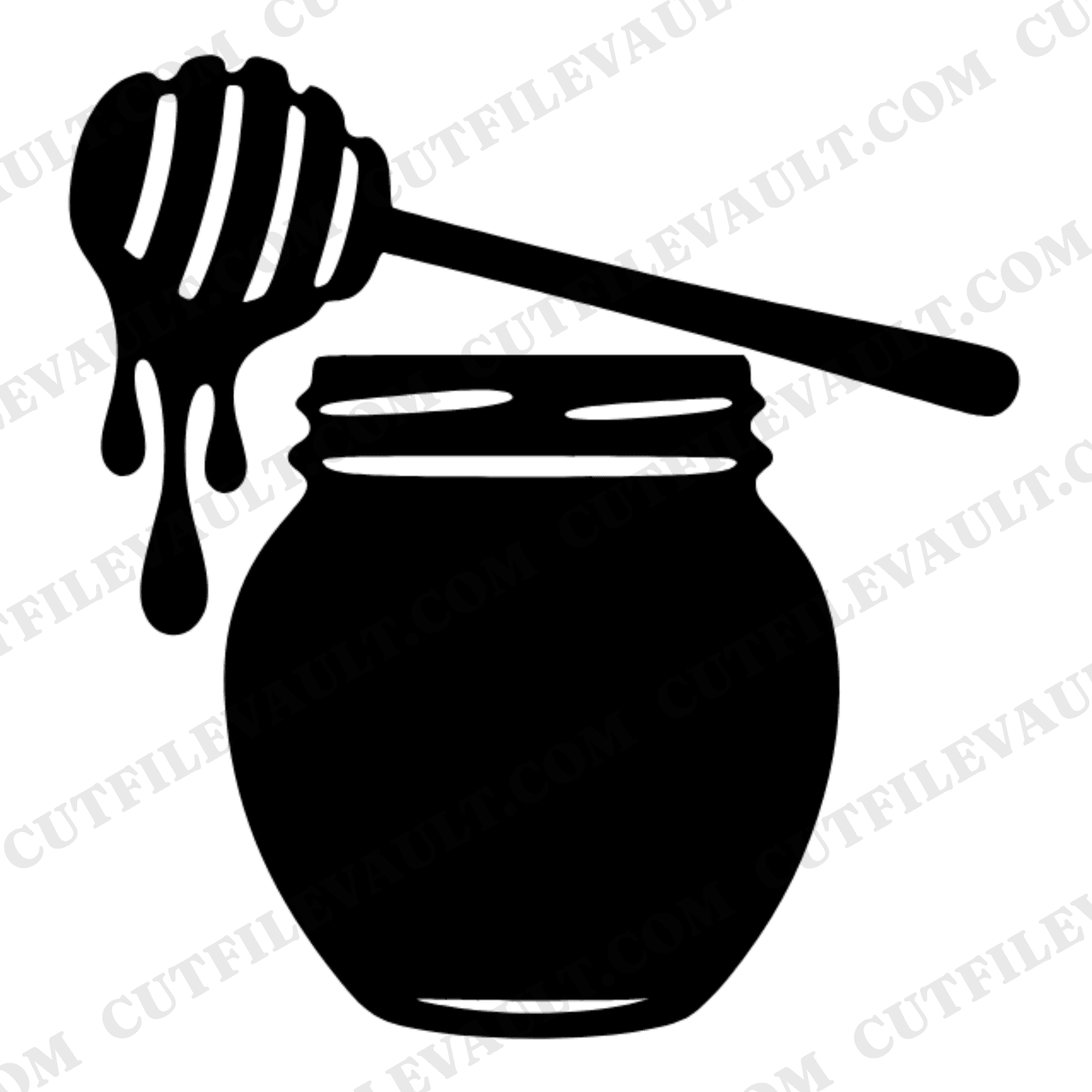 National Honey Month SVG PNG Honey Dipper Jar Silhouette Boho Kitchen Decor Cut File Craft Design — view 1