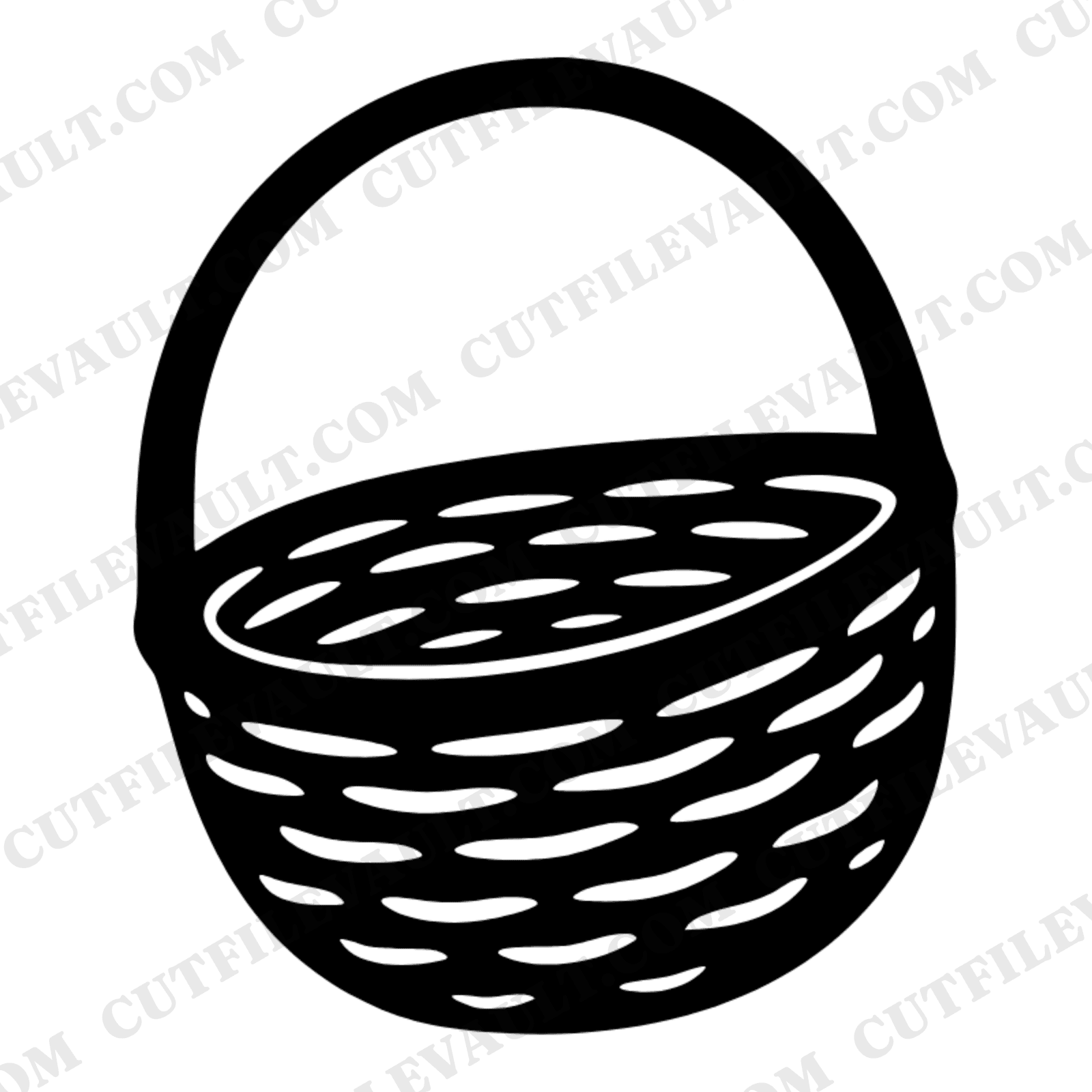 Tilted Harvest Basket SVG PNG, Boho Foraging Basket Silhouette, Autumn Mushroom Hunting Cut File — view 1