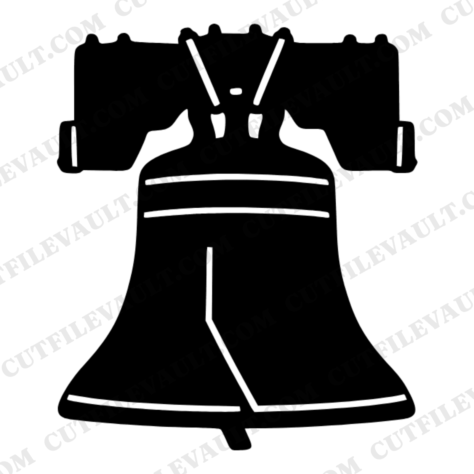 Liberty Bell SVG PNG Geometric Crack Tattoo Flash Cut File Independence Day 4th of July Patriotic — view 1