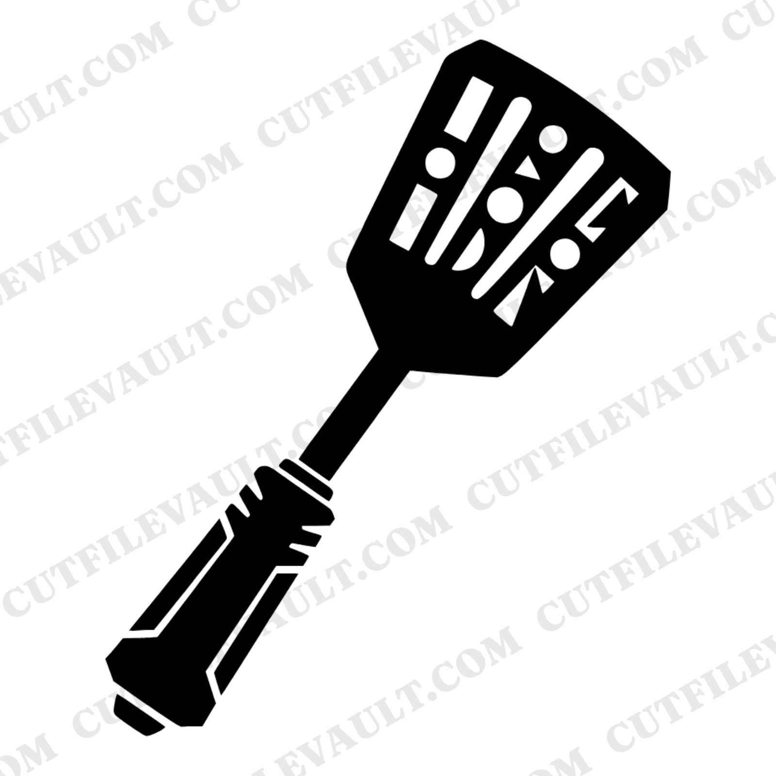 Art Deco Grill Spatula SVG PNG, Mid Century BBQ Tool Cut File, National Hot Dog Day Design — view 1