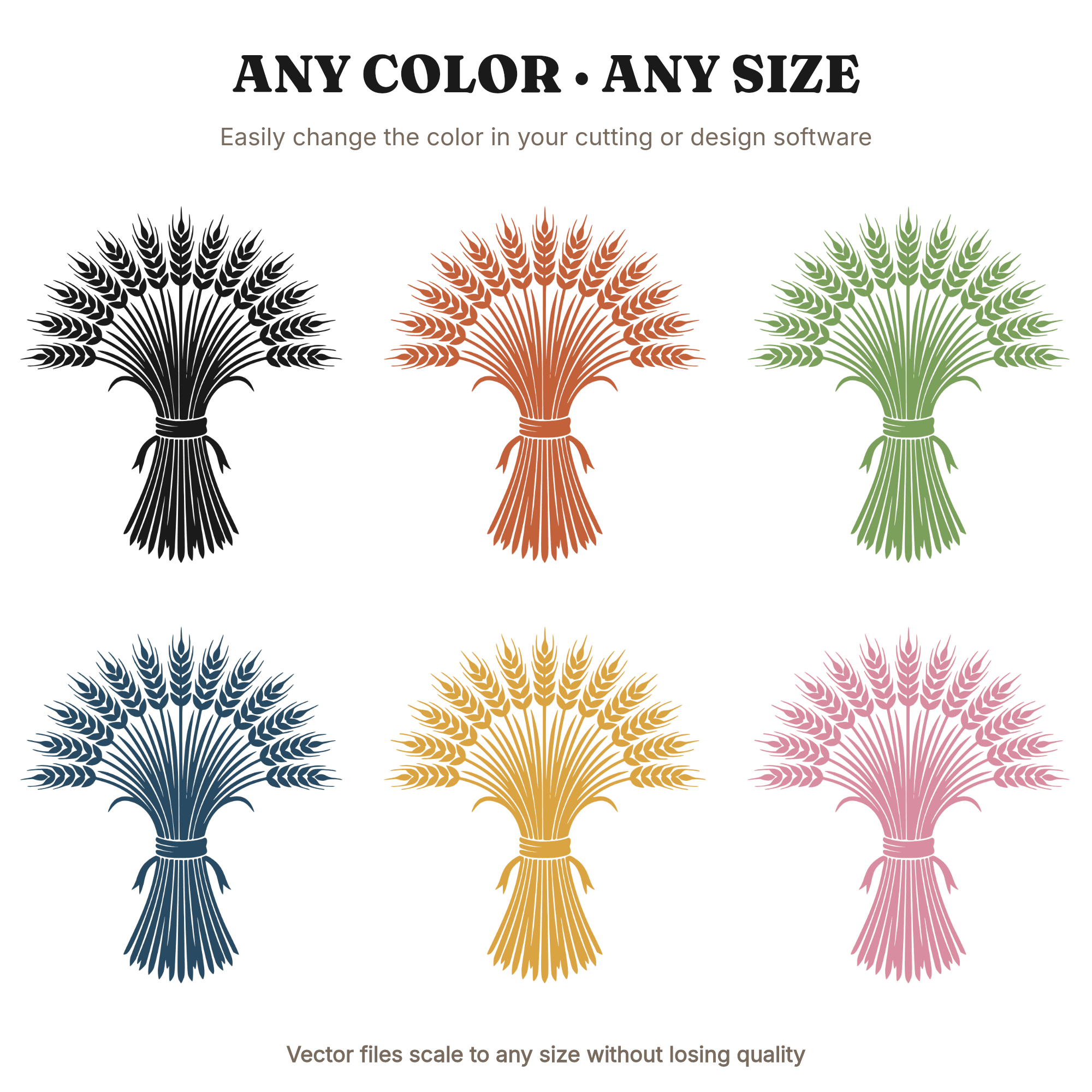 Lammas Wheat Sheaf SVG PNG, Harvest Festival Grain Bundle Cut File, Cottagecore Folk Art Design — view 2