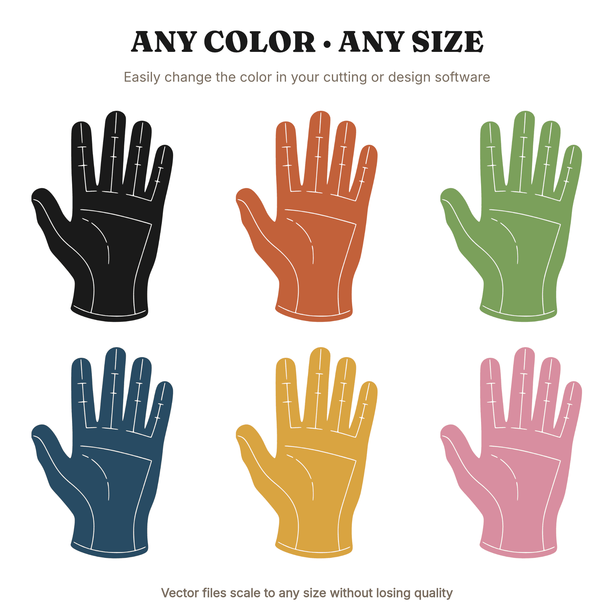 Labor Day Work Glove SVG PNG, Cupped Hand Silhouette Cut File, Worker Appreciation Design — view 2