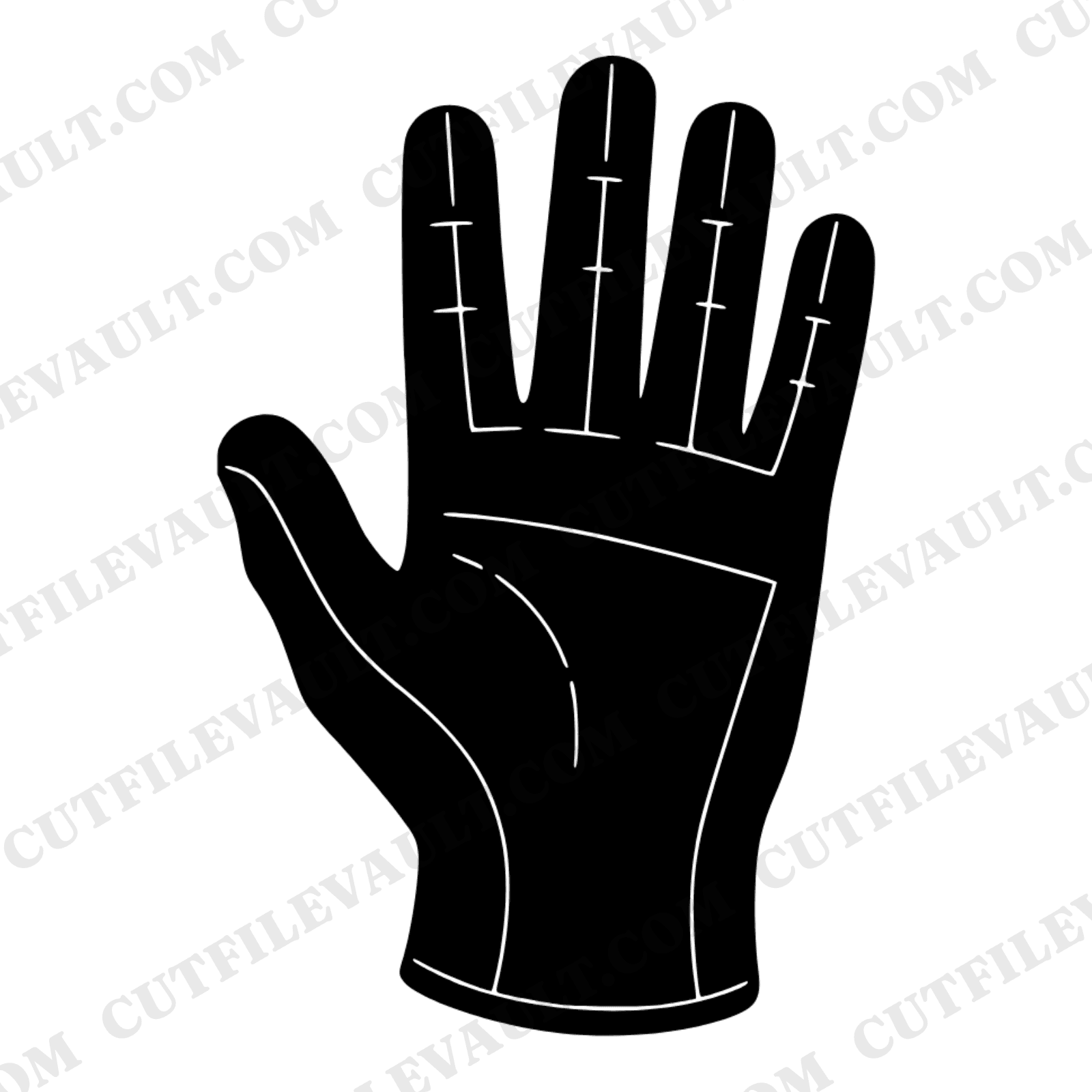 Labor Day Work Glove SVG PNG, Cupped Hand Silhouette Cut File, Worker Appreciation Design — view 1
