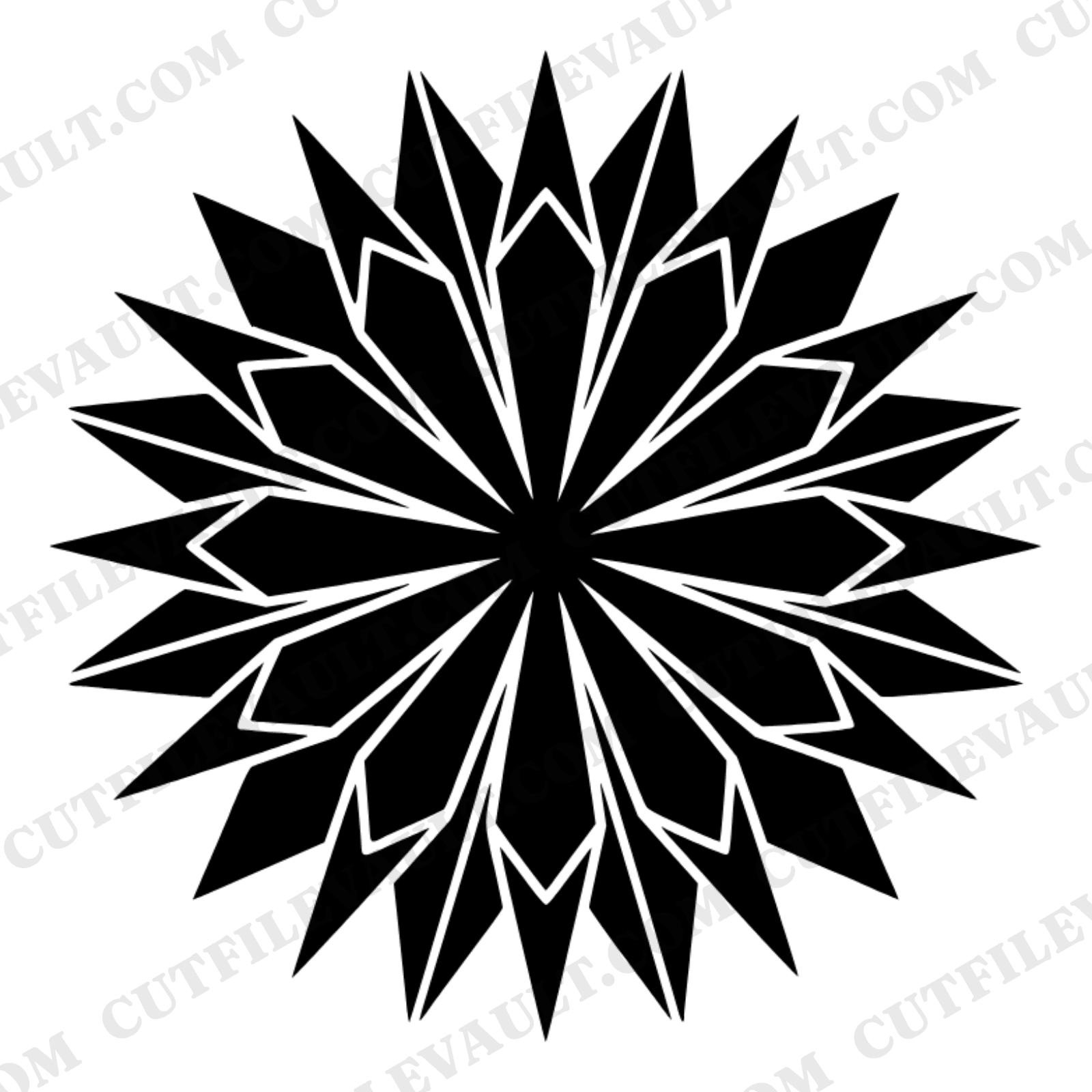 Art Deco Firework Starburst SVG PNG, 4th of July Chrysanthemum Burst Cut File, Patriotic Geometric — view 1
