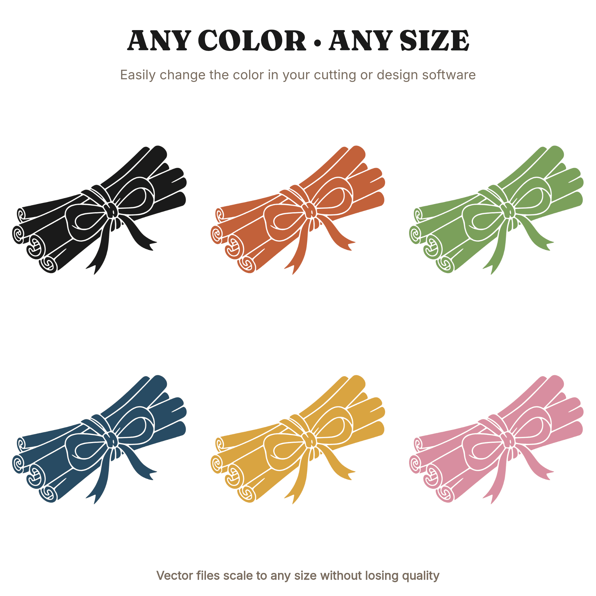 Cinnamon Bundle SVG PNG, Fall Autumn Spice Sticks with Bow Cut File for Cricut Silhouette Crafts — view 2
